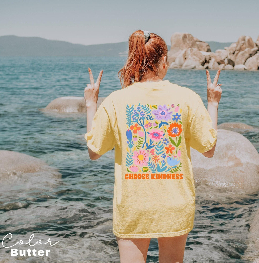 Summer Beach Shirt, Choose Kindness, Flower Market Beach, Vsco shirt, Aesthetic Shirt, Positive Vibes, Summer Vibes, Retro Flowers,