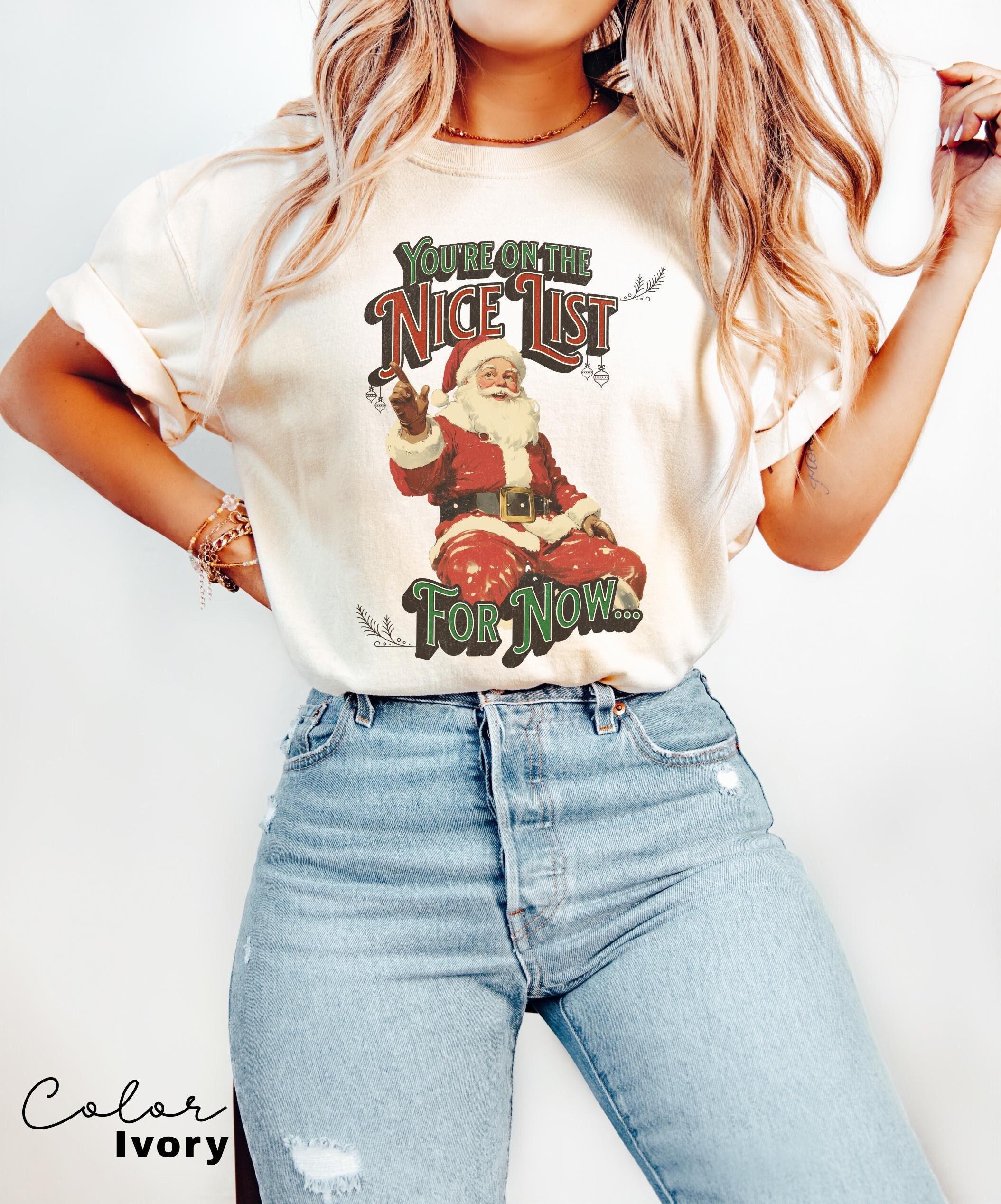 Retro Santa Sweatshirt, Nice List Shirt, Retro Christmas Santa, Holiday Clothing Women, Christmas Unisex Shirt, Funny Santa Shirt, Xmas