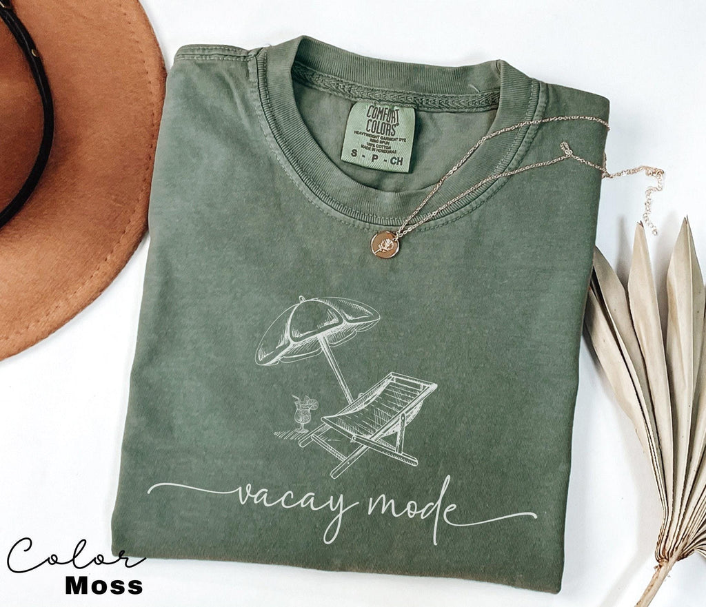 Vacation Beach Shirt, Vacay Mode, Comfort Color Oversized Tshirt, Summer Shirt, Oversized Shirt, Trendy Beach Shirt, Vacation Shirt,