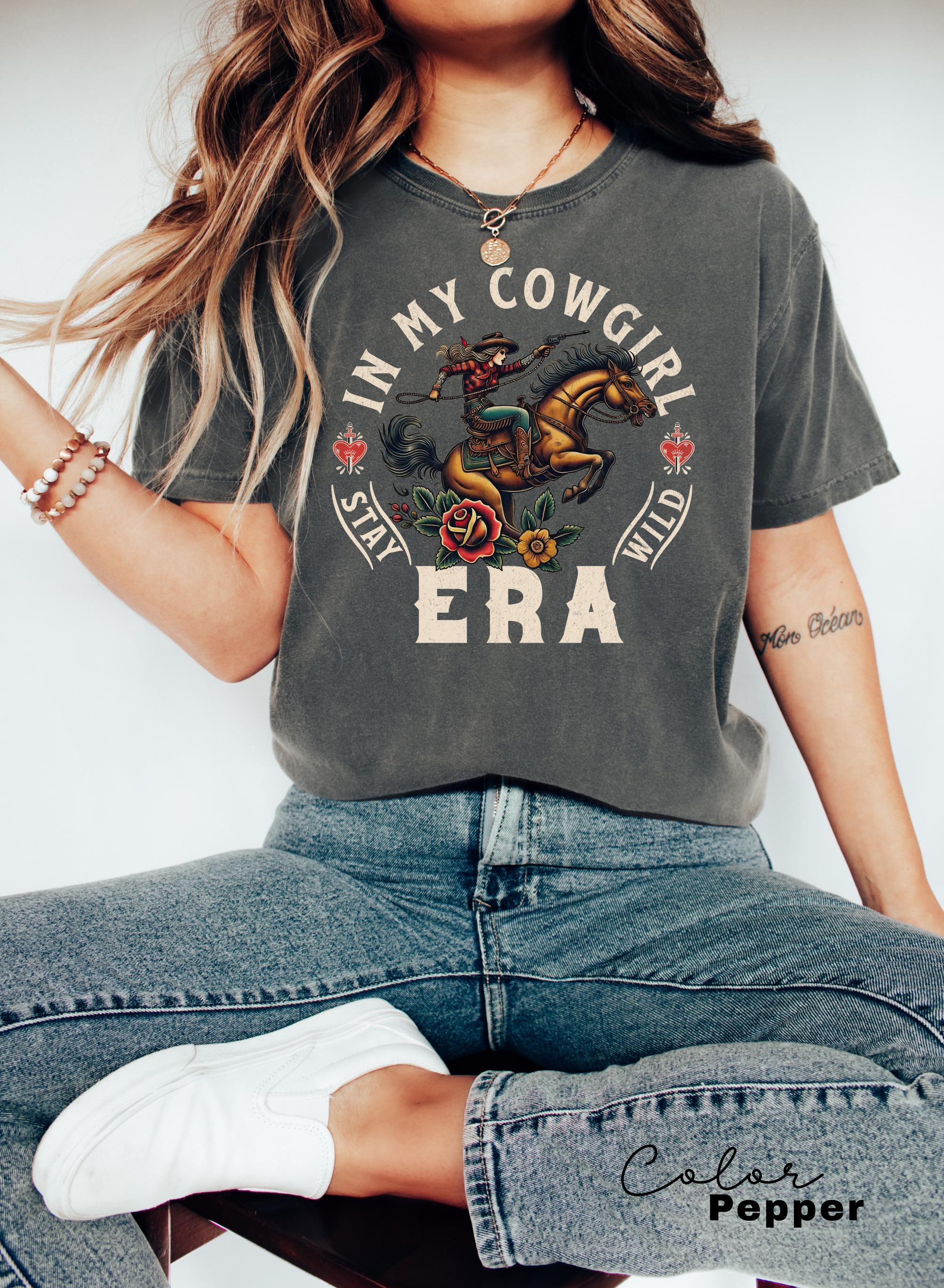 Retro Western Cowgirl Shirt, In My Cowgirl Era, Vintage Cowgirl Shirt, Retro Rodeo, Country Western Aesthetic Oversized Tee