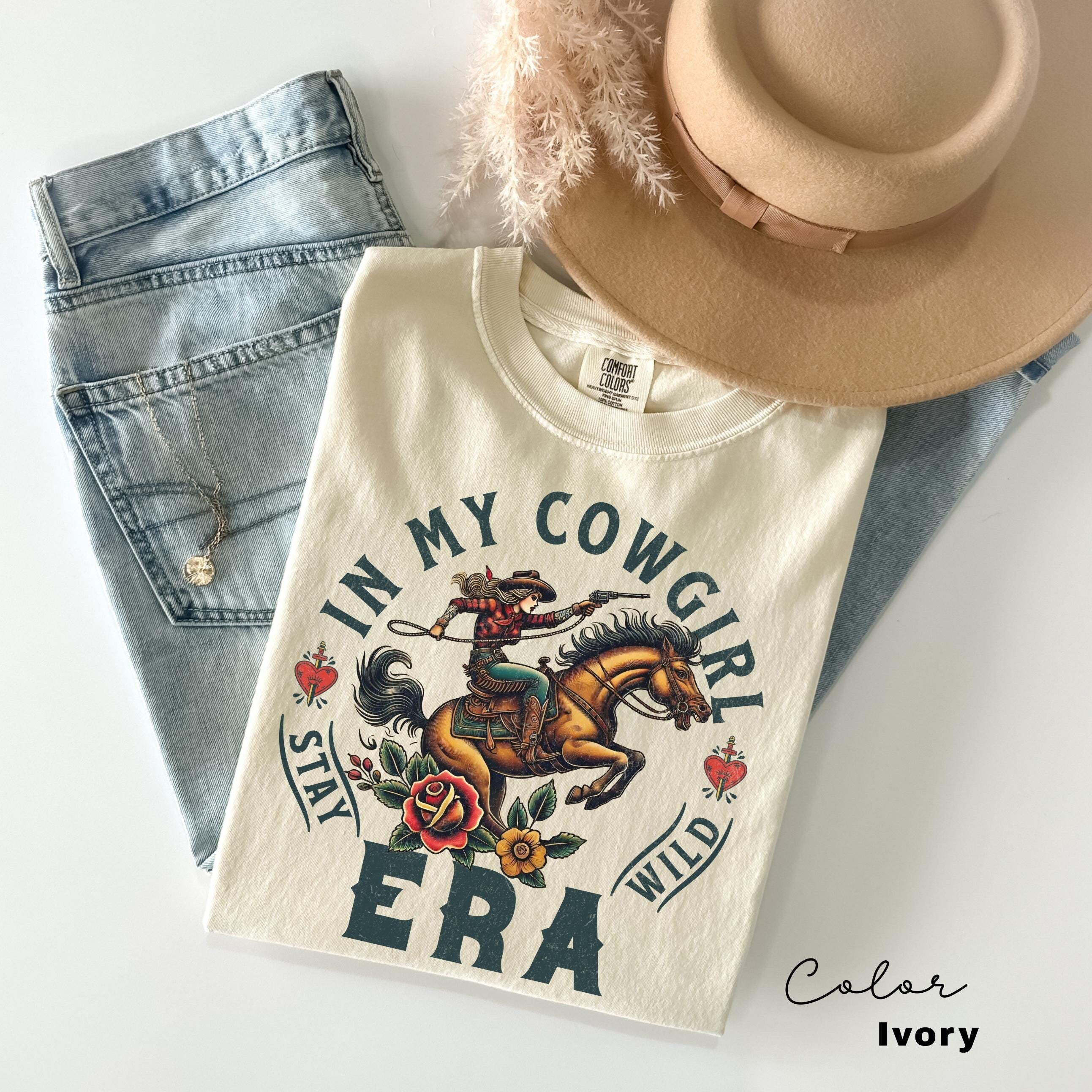 Retro Western Cowgirl Shirt, In My Cowgirl Era, Vintage Cowgirl Shirt, Retro Rodeo, Country Western Aesthetic Oversized Tee