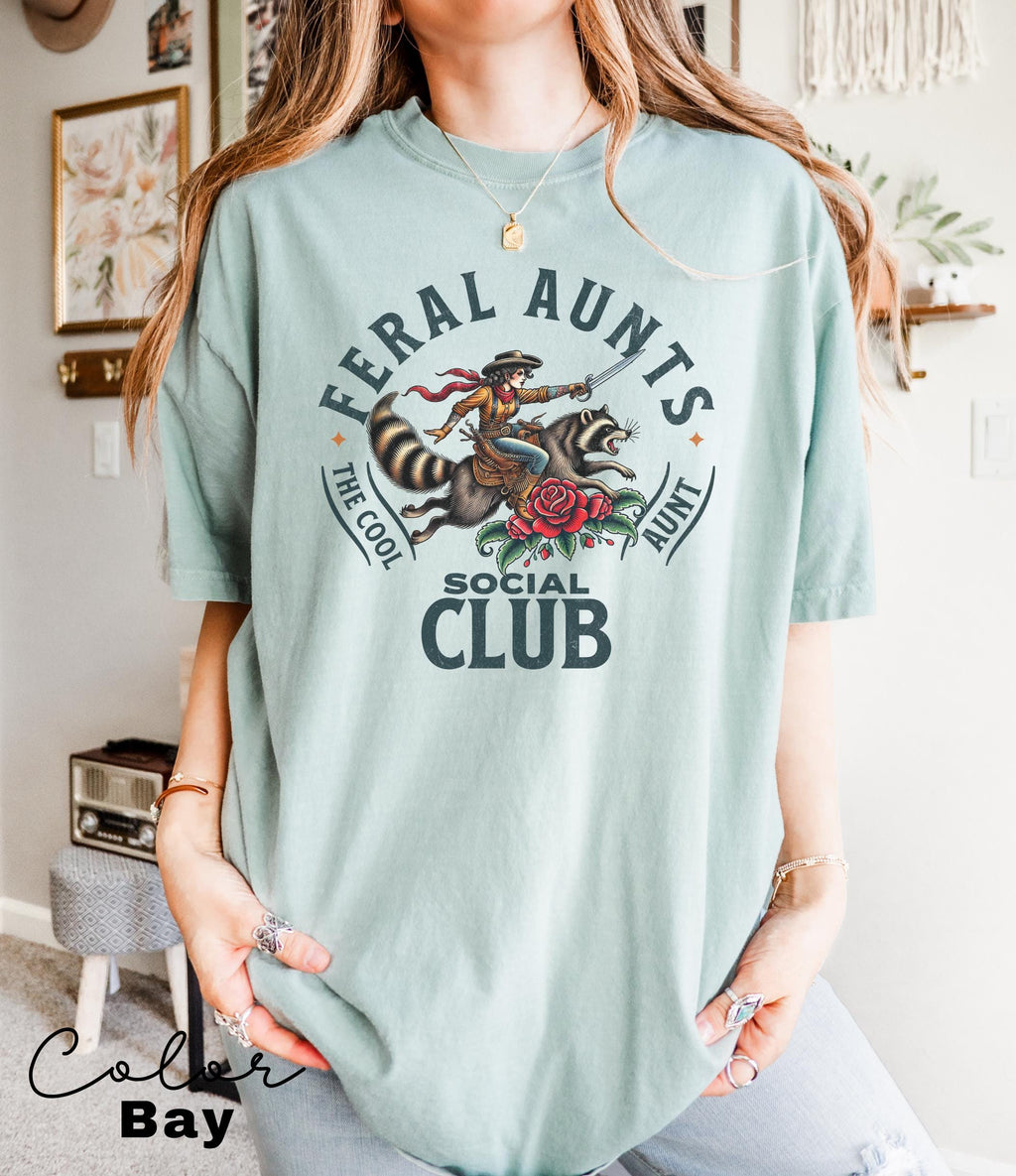 Feral Aunt Social Club, Pregnancy Reveal to Sister Auntie Shirt Cool Aunt, Retro Aunt Shirt, Pregnancy Annoucement, New Aunt, Sister Gift,