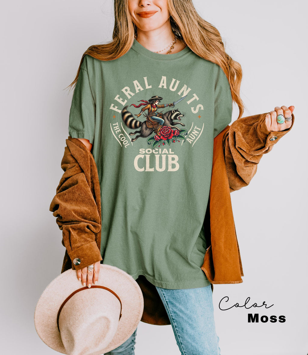 Feral Aunt Social Club, Pregnancy Reveal to Sister Auntie Shirt Cool Aunt, Retro Aunt Shirt, Pregnancy Annoucement, New Aunt, Sister Gift,