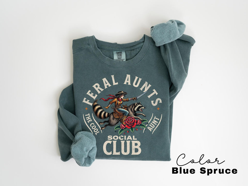 Feral Aunt Social Club Sweatshirt, New Aunt Gift, Funny Aunt, Cool Auntie Shirt, Pregnancy Announcement For Aunt, Gift for Aunt Sweater,