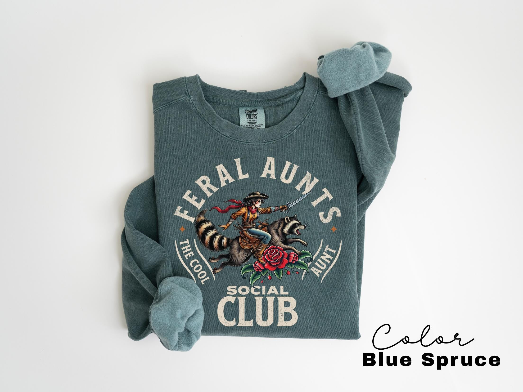 Feral Aunt Social Club Sweatshirt, New Aunt Gift, Funny Aunt, Cool Auntie Shirt, Pregnancy Announcement For Aunt, Gift for Aunt Sweater,