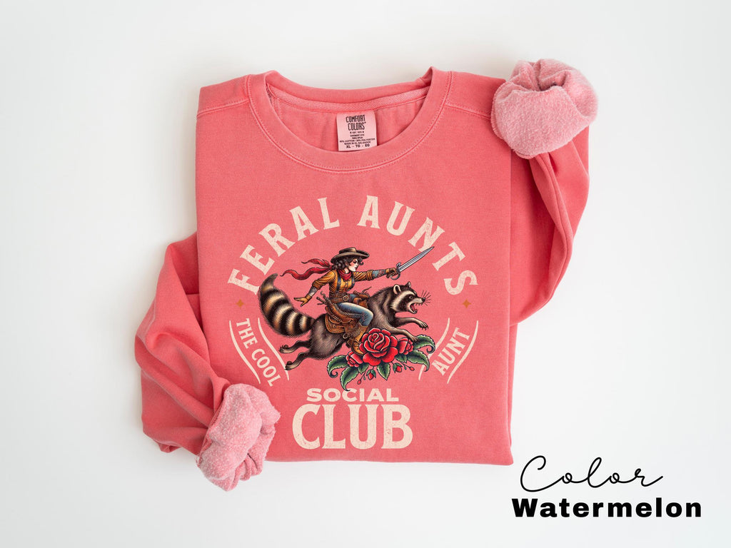 Feral Aunt Social Club Sweatshirt, New Aunt Gift, Funny Aunt, Cool Auntie Shirt, Pregnancy Announcement For Aunt, Gift for Aunt Sweater,