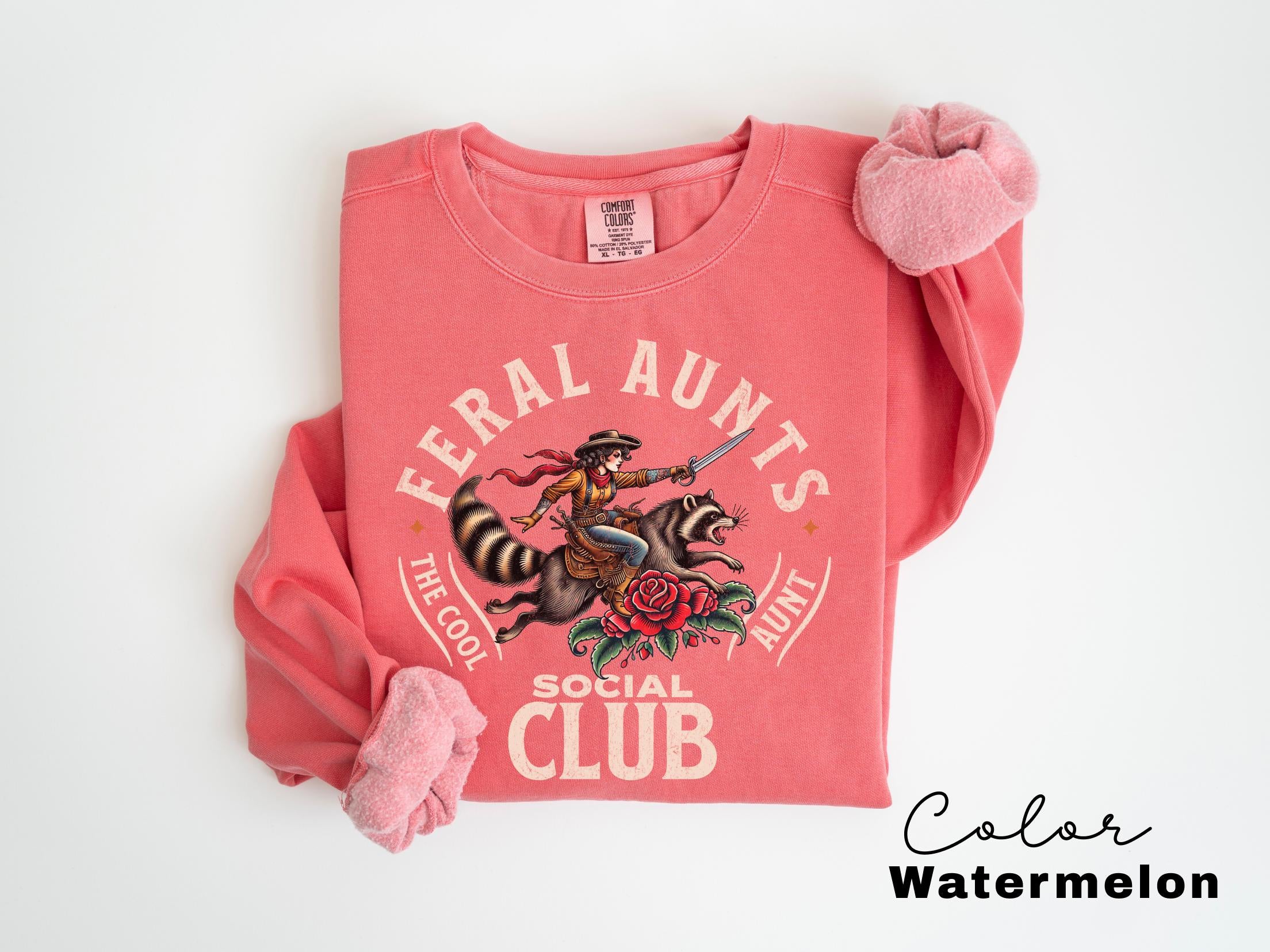 Feral Aunt Social Club Sweatshirt, New Aunt Gift, Funny Aunt, Cool Auntie Shirt, Pregnancy Announcement For Aunt, Gift for Aunt Sweater,