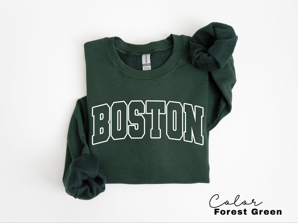Preppy Boston Sweatshirt, Boston Pullover, Vintage Varsity Aesthetic, Trendy Travel Destination Gift, Boston Massachusetts Sweatshirt,