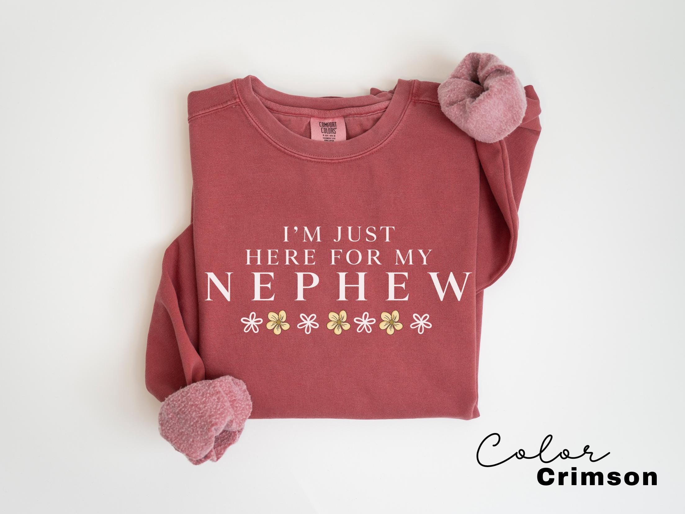 Im Just Here For My Nephew Sweatshirt, Nephew Shirt, Gift For Aunt Sweatshirt, New Future Aunt Crewneck, Aunt Pregnancy Announcement