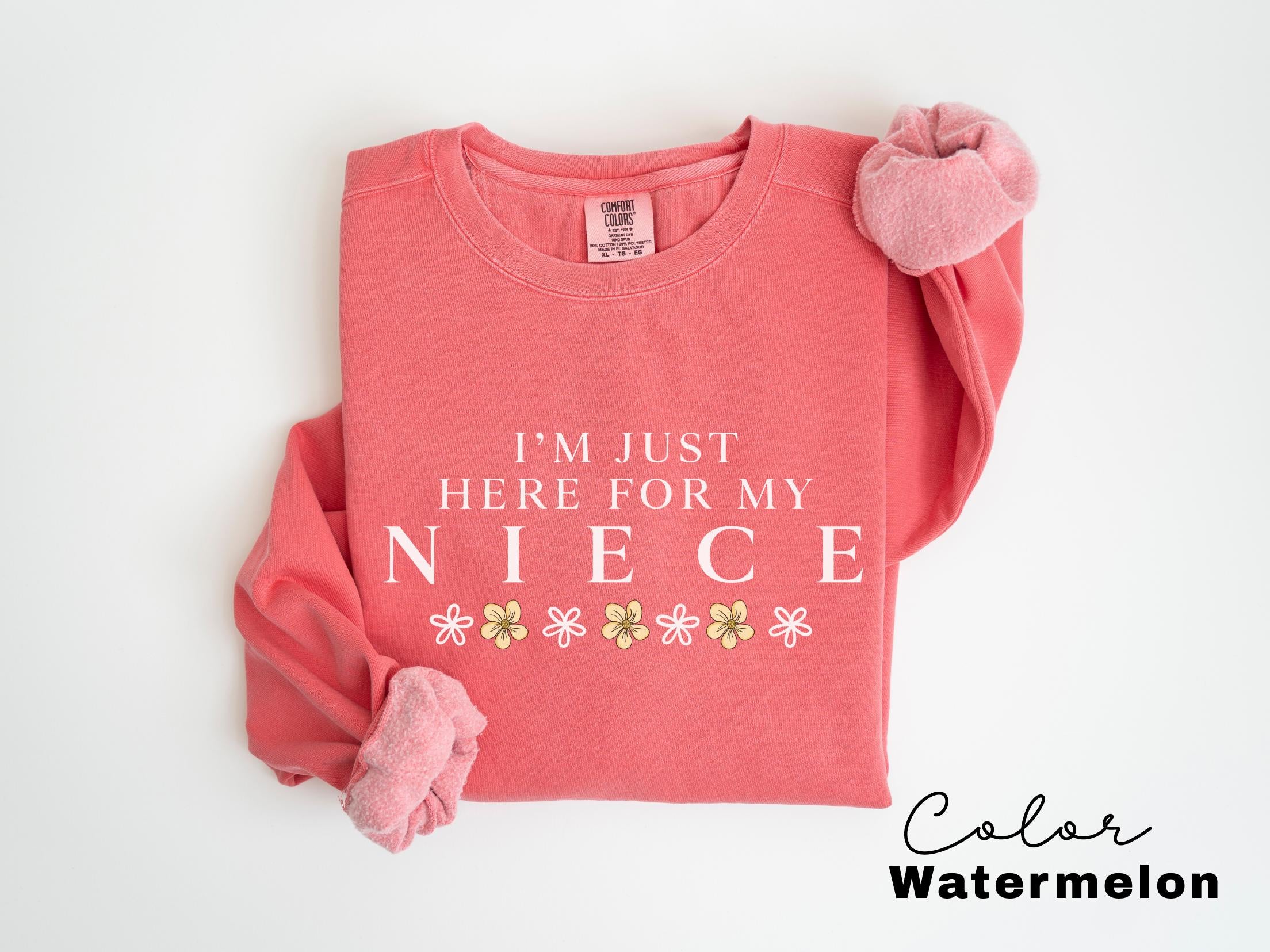 Im Just Here For My Niece Sweatshirt, Niece Sweatshirt, Gift For Aunt, New Future Aunt, New Aunt Gift, Pregnancy Announcement Reveal to Aunt
