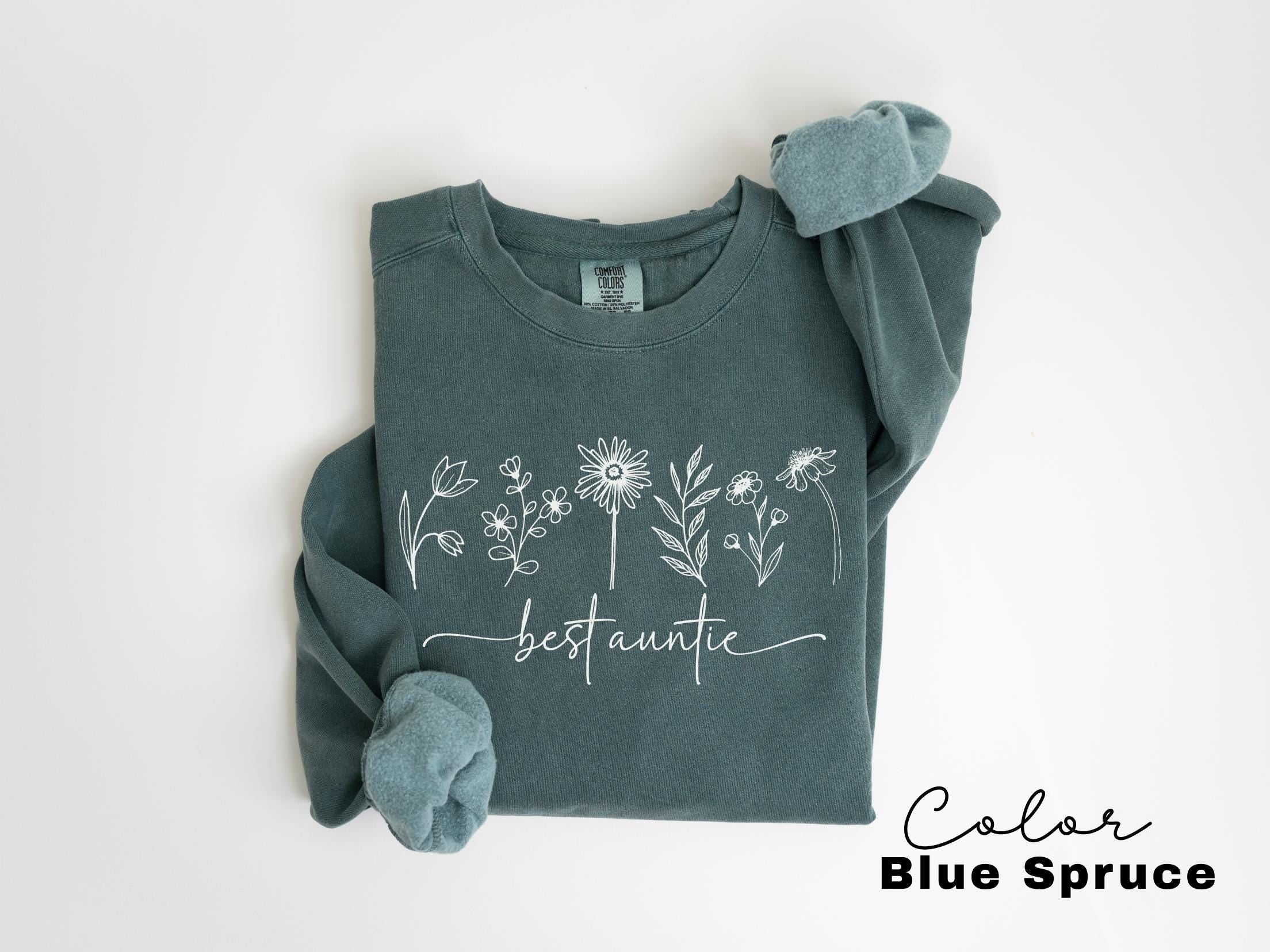 Best Auntie Sweatshirt, New Aunt Gift, Floral Aunt Sweatshirt, Cool Auntie Shirt, Pregnancy Announcement For Aunt, Gift for Aunt Sweater