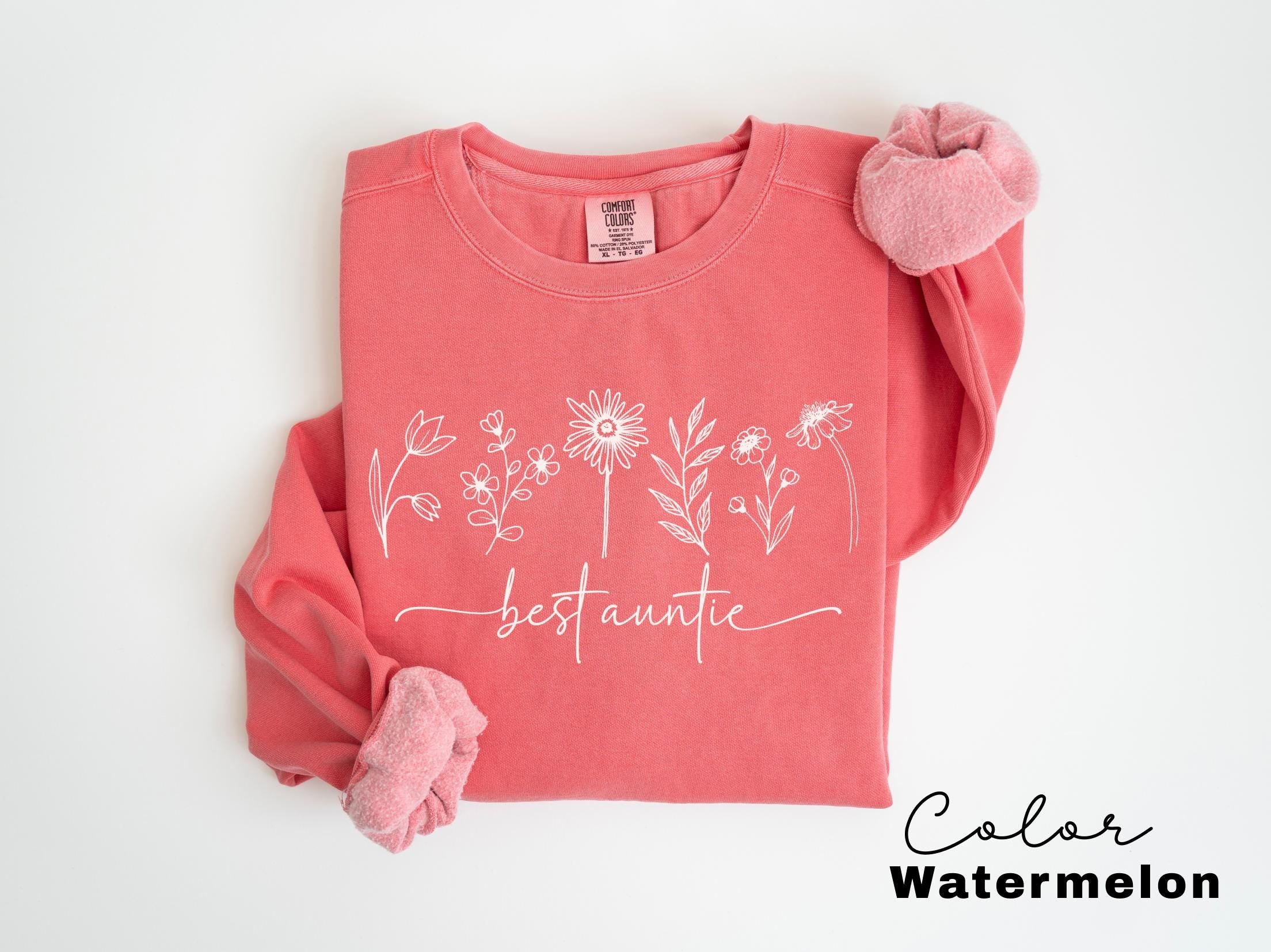 Best Auntie Sweatshirt, New Aunt Gift, Floral Aunt Sweatshirt, Cool Auntie Shirt, Pregnancy Announcement For Aunt, Gift for Aunt Sweater