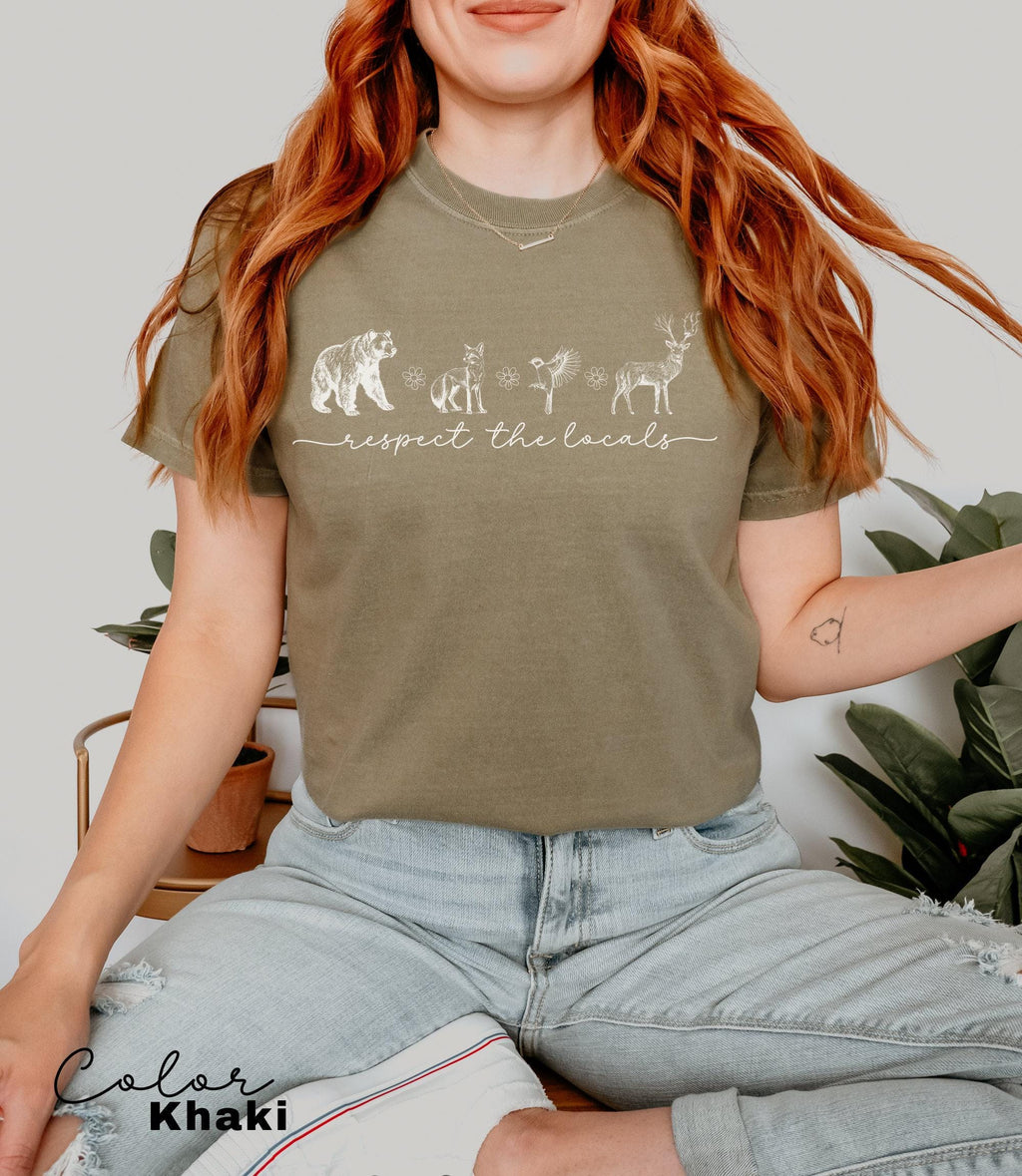 Respect The Local Wildlife T-Shirt, Gift For Nature Lover, Animal Lover, Protect National Parks, Granola Girl Shirt, Environmental Shirt,