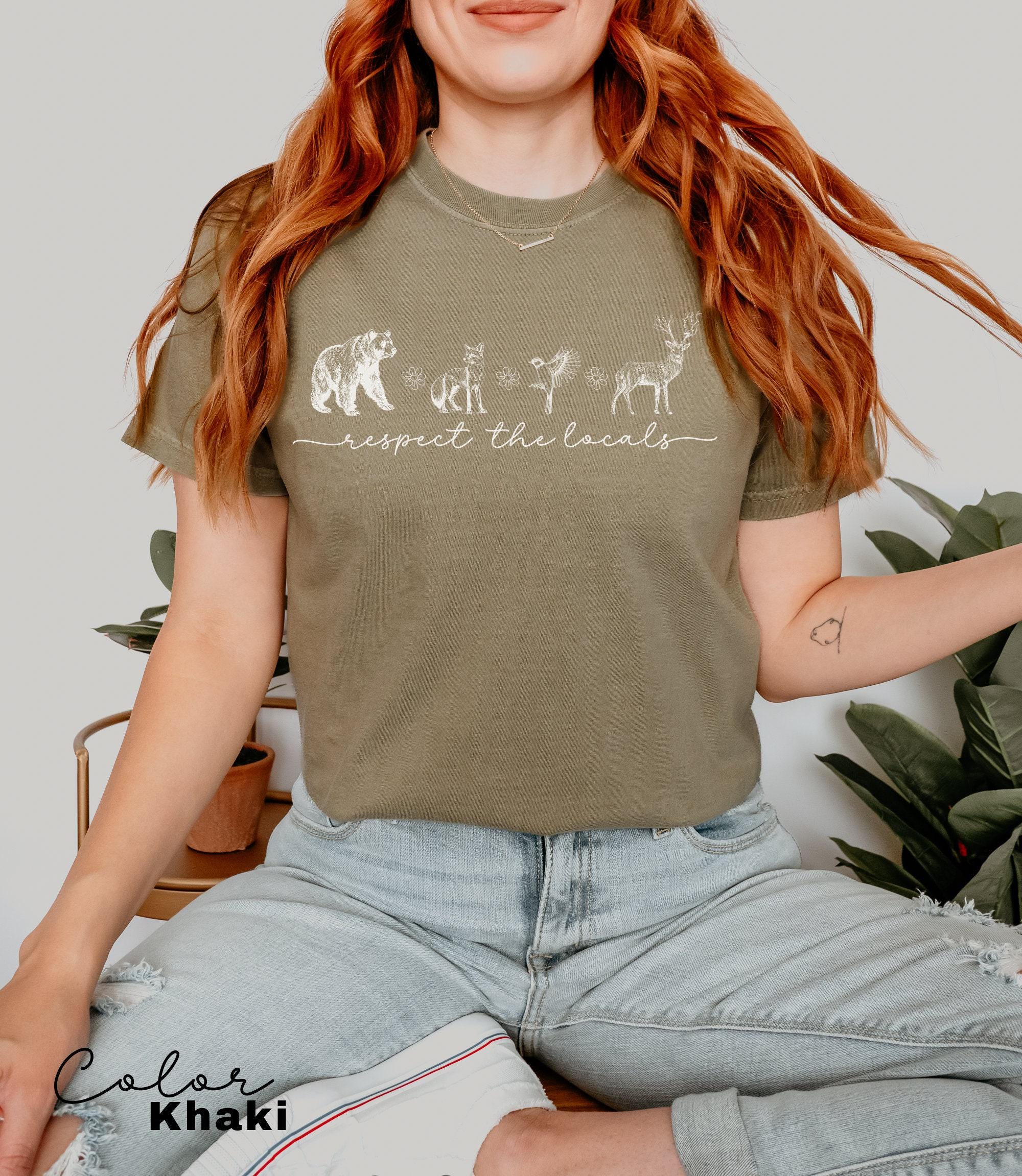 Respect The Local Wildlife T-Shirt, Gift For Nature Lover, Animal Lover, Protect National Parks, Granola Girl Shirt, Environmental Shirt,