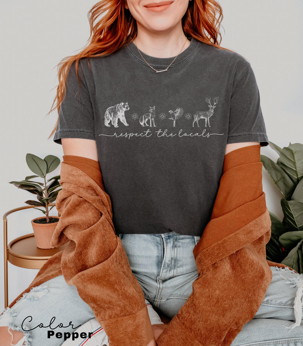 Respect The Local Wildlife T-Shirt, Gift For Nature Lover, Animal Lover, Protect National Parks, Granola Girl Shirt, Environmental Shirt,
