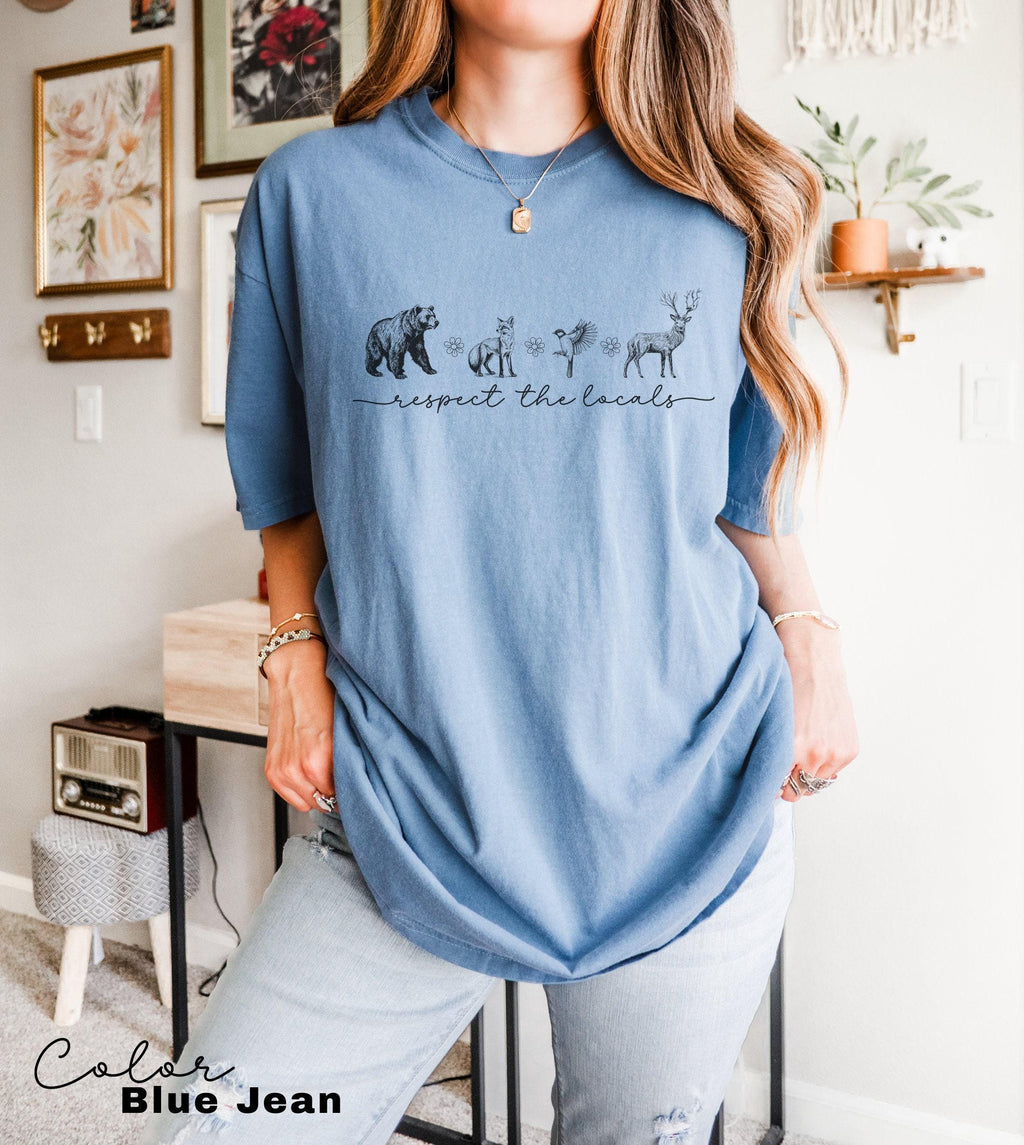 Respect The Local Wildlife T-Shirt, Gift For Nature Lover, Animal Lover, Protect National Parks, Granola Girl Shirt, Environmental Shirt,