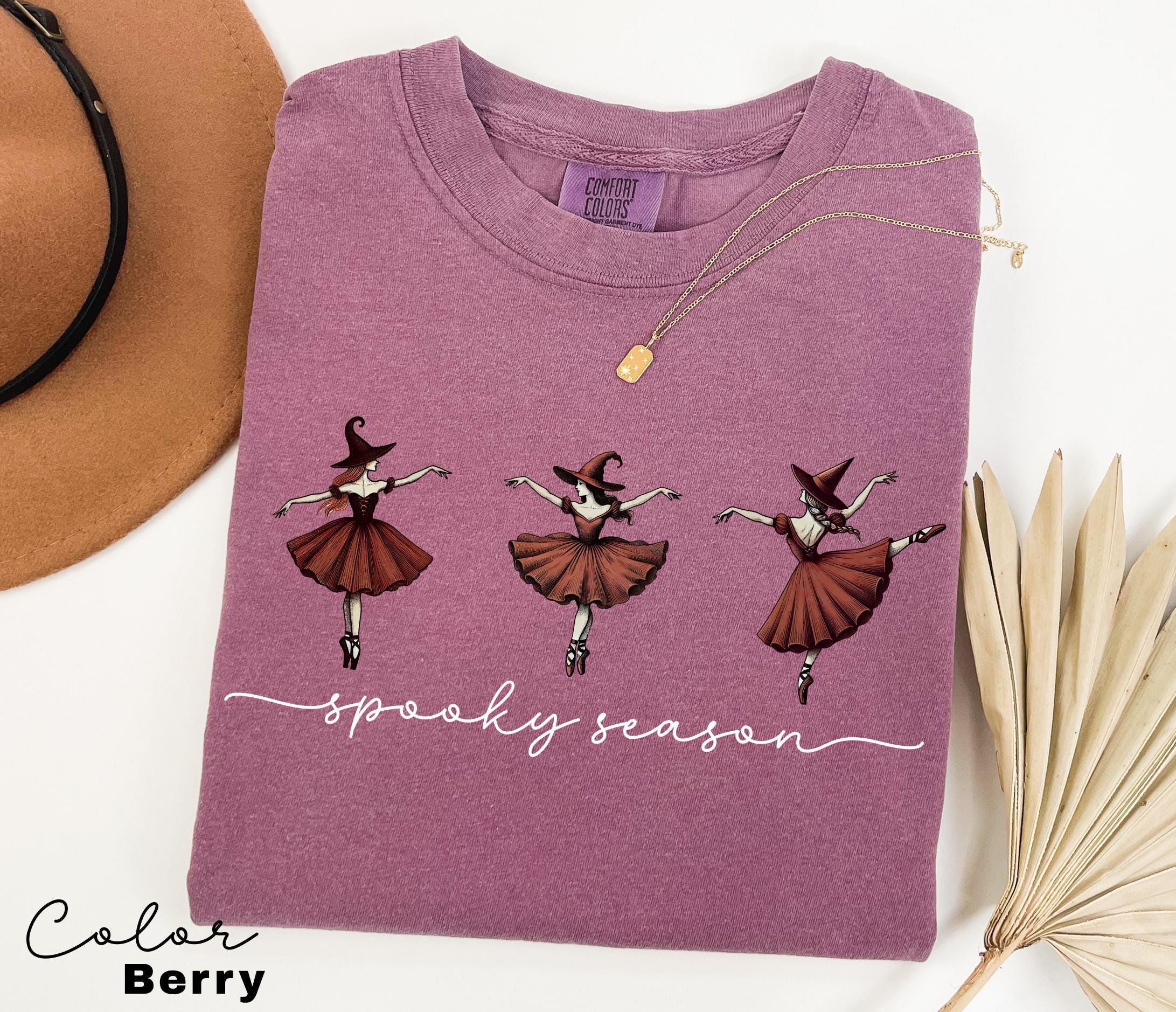 Comfort Colors® Spooky Season Shirt, Dancing Witches T-Shirt, Witchy, Halloween Graphic Tee, Fall Halloween Shirt, Spooky Fall Shirt,