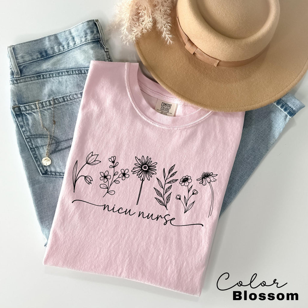 NICU RN Shirt Neonatal ICU Nurse Tshirt, Neonatal Intensive Care Unit Nurse Gift, Floral Nurse, Flower Nurse Shirt, Nicu Crew,