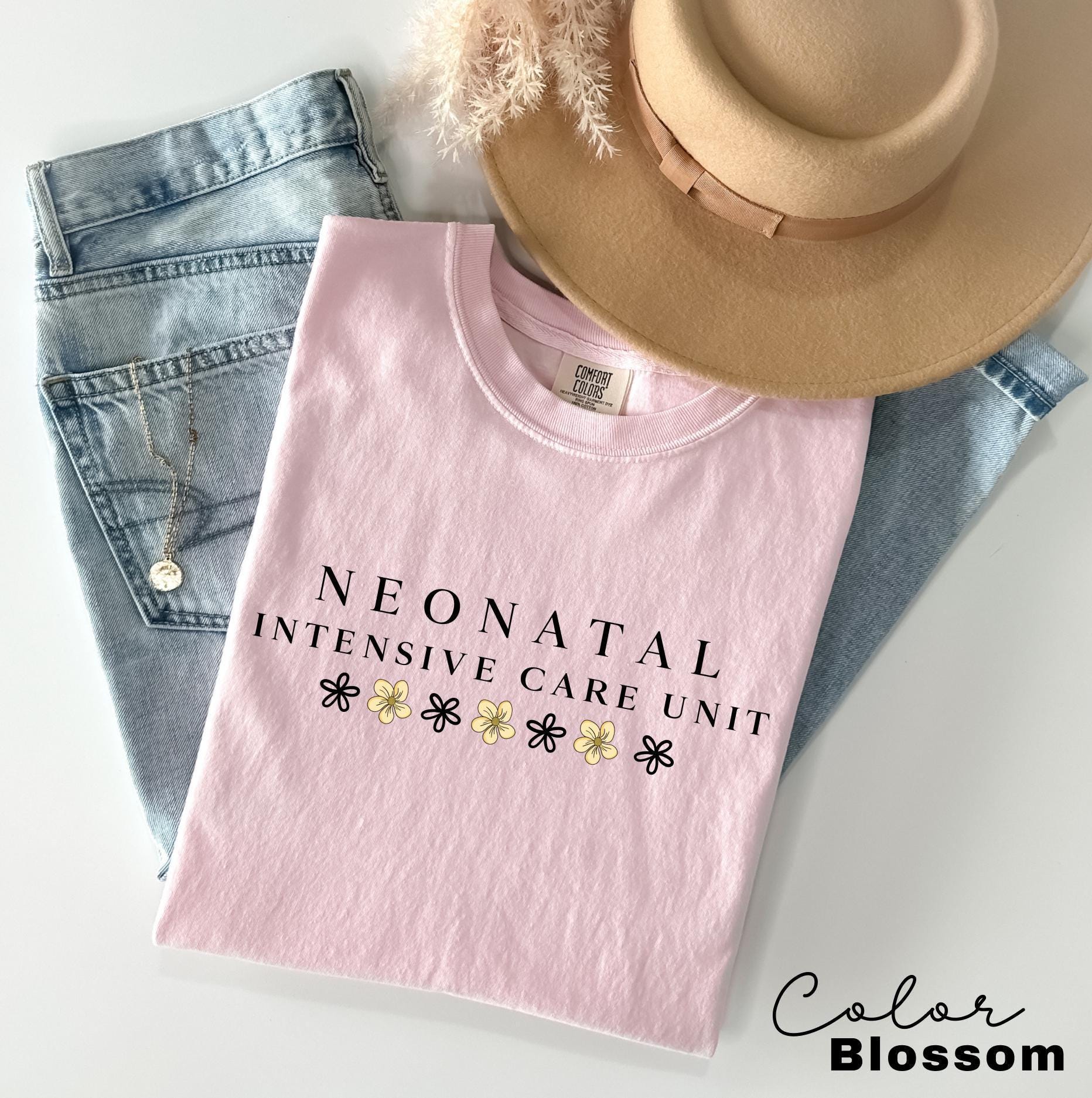 NICU RN Shirt Neonatal ICU Nurse Tshirt, Neonatal Intensive Care Unit Nurse Gift, Floral Nurse, Flower Nurse Shirt, Nicu Crew,