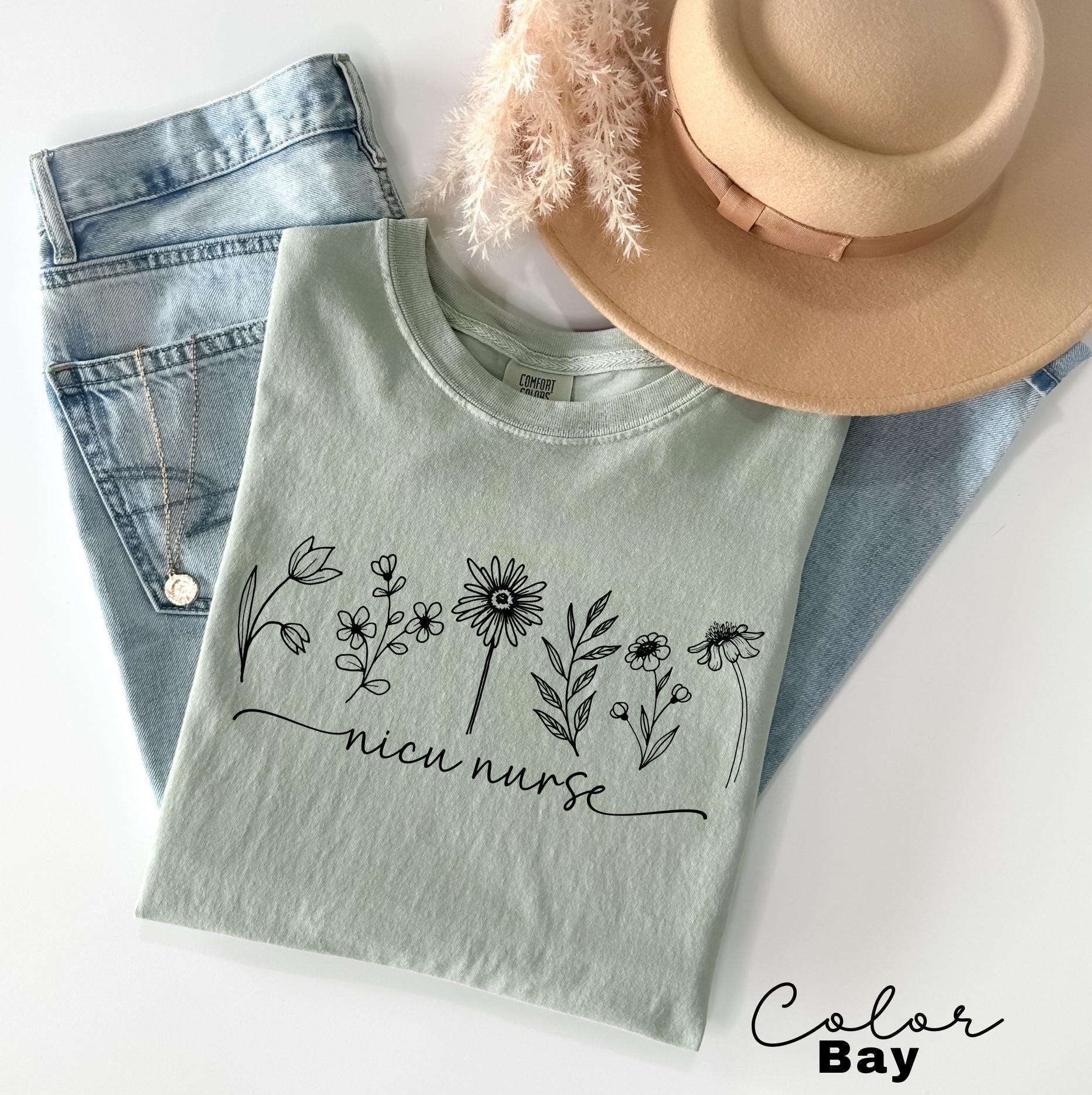 NICU RN Shirt Neonatal ICU Nurse Tshirt, Neonatal Intensive Care Unit Nurse Gift, Floral Nurse, Flower Nurse Shirt, Nicu Crew,