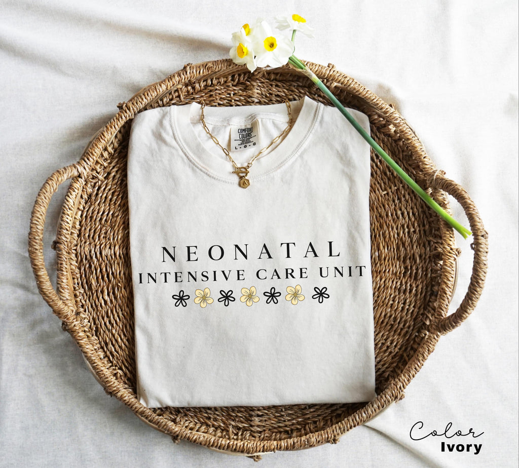 NICU RN Shirt Neonatal ICU Nurse Tshirt, Neonatal Intensive Care Unit Nurse Gift, Floral Nurse, Flower Nurse Shirt, Nicu Crew,