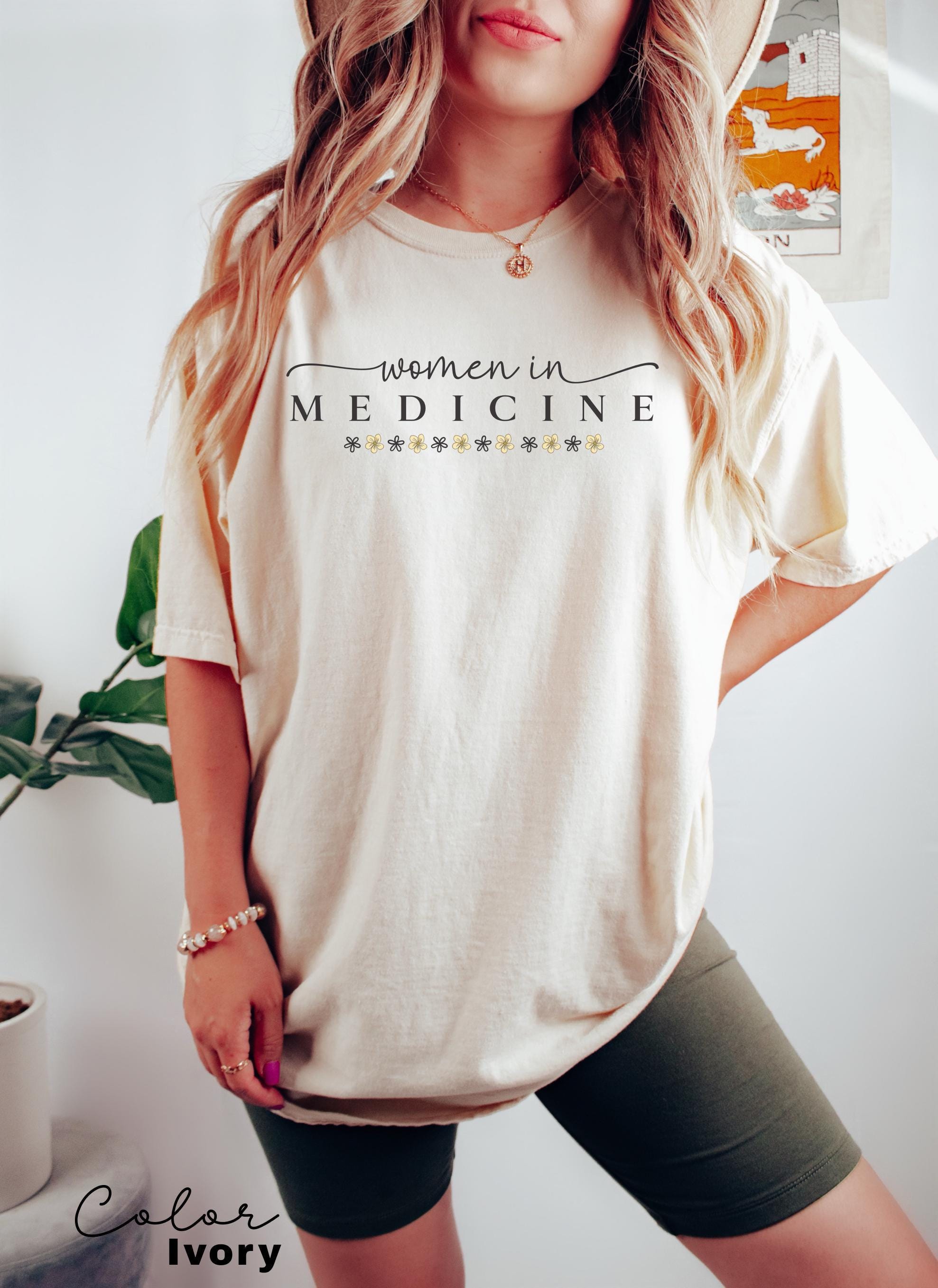 Women In Medicine Shirt, Gifts For Female MD, Female Doctor T-shirt, New Doctor Physician Shirt, Toile Bow Shirt, Flower Nurse Shirt Floral