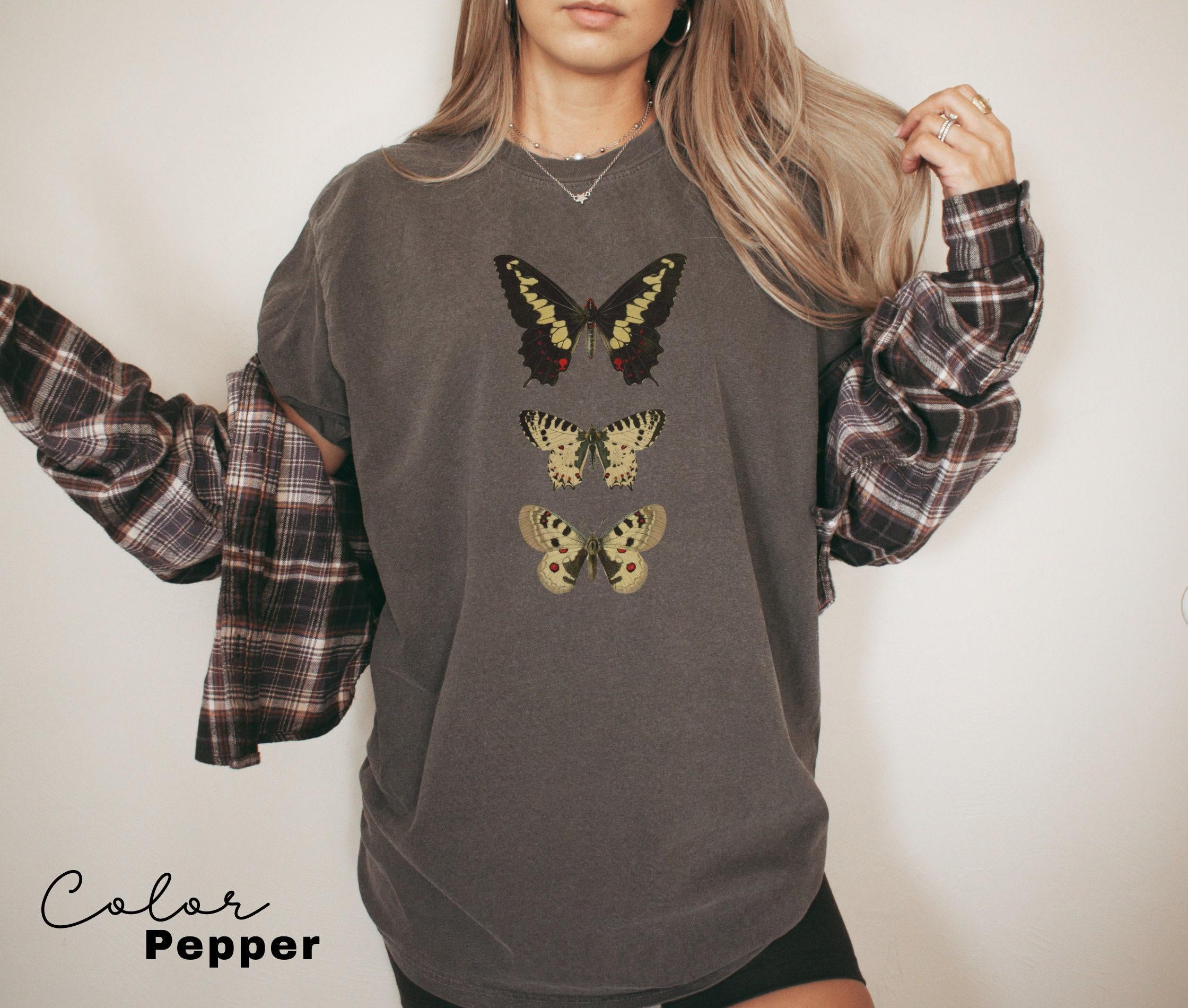Cottagecore Butterfly Shirt, Moth Aesthetic T Shirt, Nature Lover T-Shirt, Forestcore, Comfort Colors Tee, Gift For Her, Moth Spring Shirt