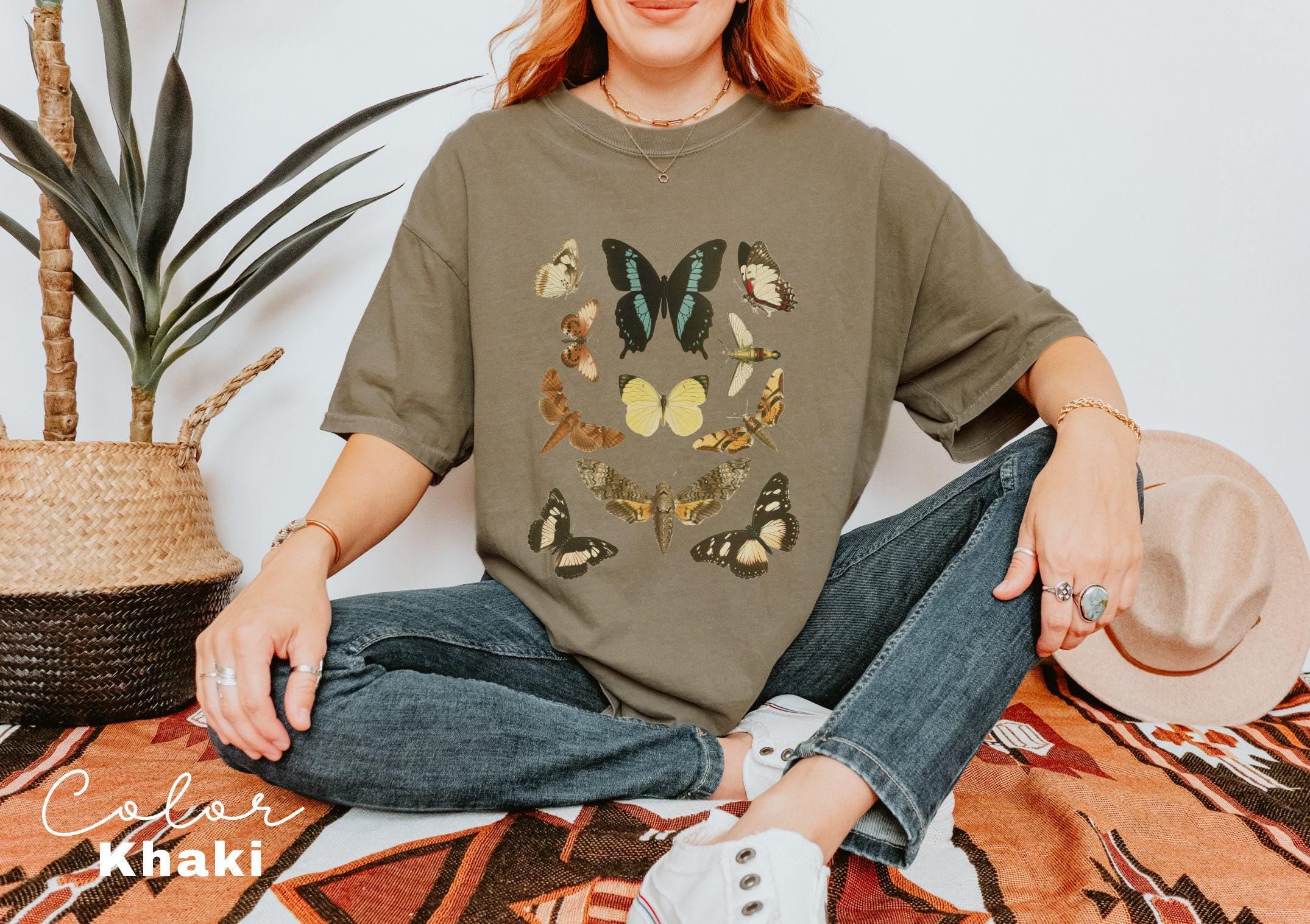 Vintage Butterfly Shirt, Cottagecore Aesthetic T Shirt, Nature Lover T-Shirt, Forestcore, Comfort Colors Tee, Moth Spring Shirt, Nature tee