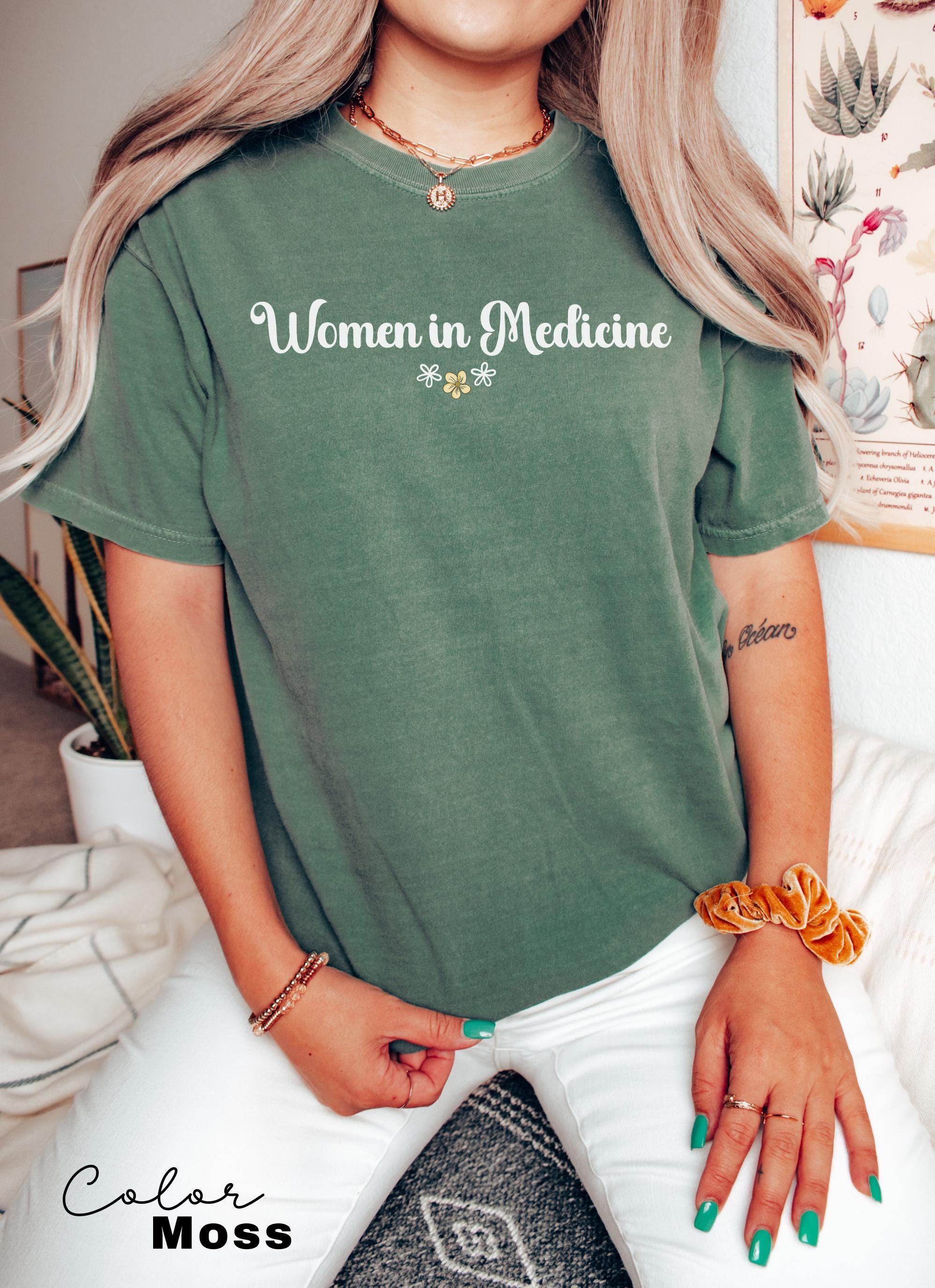 Women In Medicine Shirt, Gifts For Female MD, Female Doctor T-shirt, New Doctor Physician Shirt, Toile Bow Shirt, Flower Nurse Shirt Floral