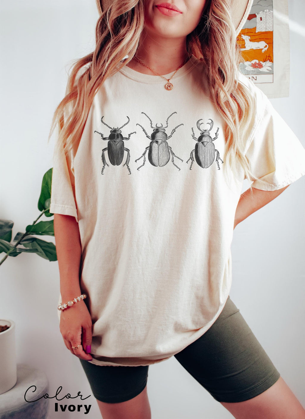 Vintage Insect Shirt, Entomology tshirt, Cottagecore Shirt, Boho beetles print t-shirt, Dark academia graphic, Cottage Core, Biology Shirt