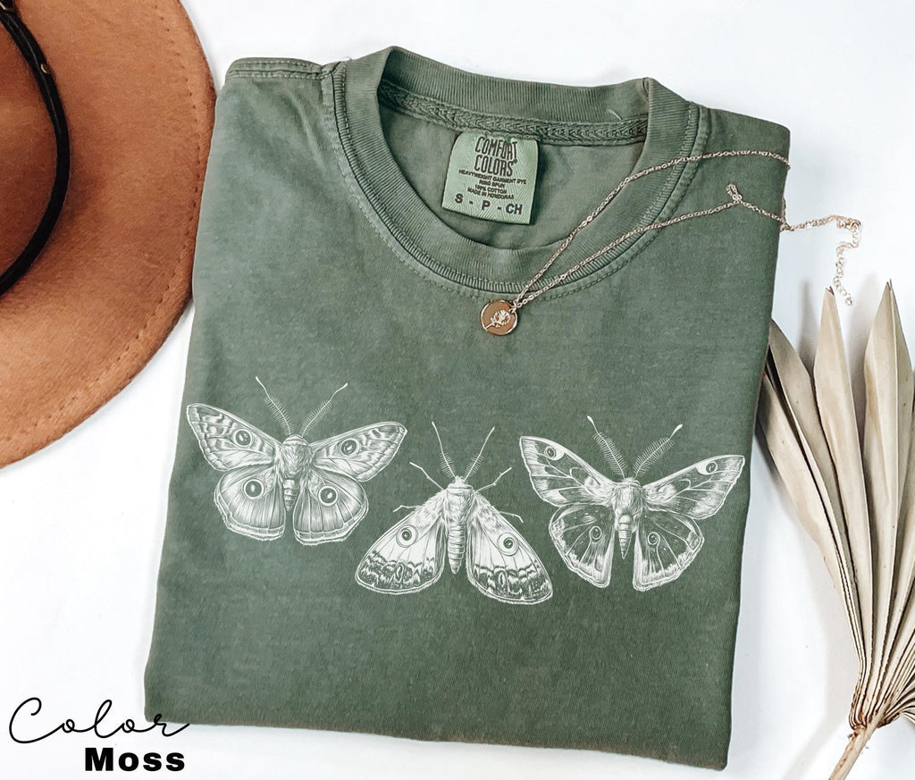 Vintage Butterfly and Moth T-Shirt, Cottagecore Aesthetic Comfort Colors® Shirt, Cottagecore Shirt, Aesthetic Tshirt, Cottage Core Shirt