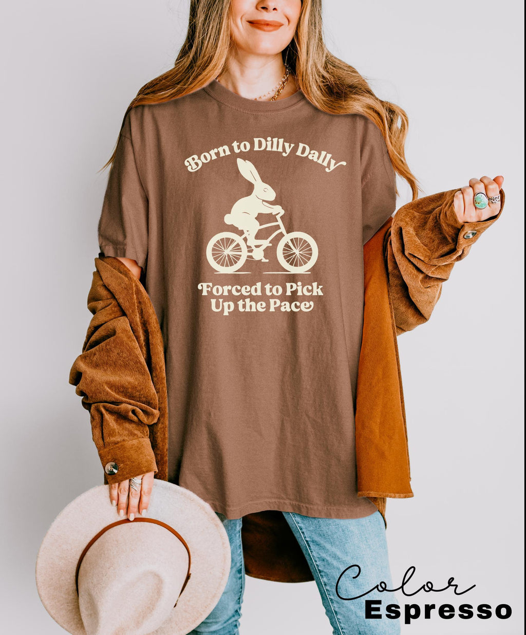 Born To Dilly Dally Forced To Pick Up The Pace , Cute Trendy Shirt, Funny Self Love, Positive Quote Sweater, Rabbit Shirt, Bunny