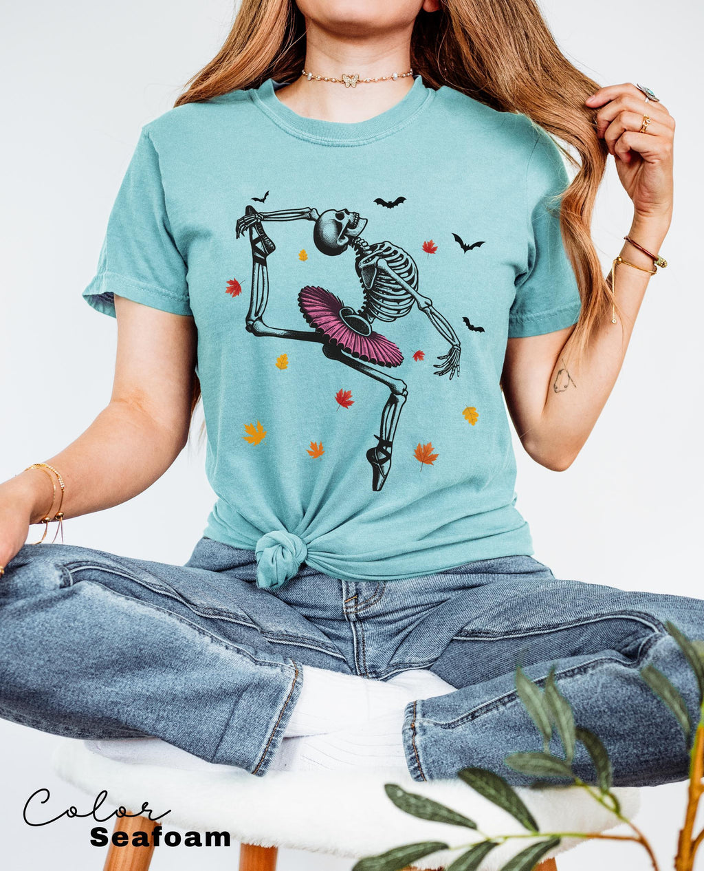 Dancing Skeleton Shirt, Halloween Shirt, Fall Shirt, Pumpkin Shirt, Retro Halloween Shirt, Ballet Skeleton, Ballerina, Halloween Party Shirt