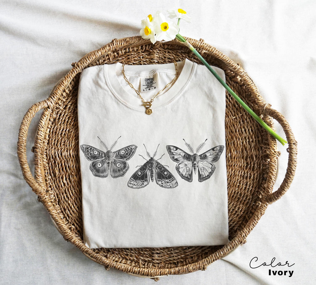 Vintage Butterfly and Moth T-Shirt, Cottagecore Aesthetic Comfort Colors® Shirt, Cottagecore Shirt, Aesthetic Tshirt, Cottage Core Shirt
