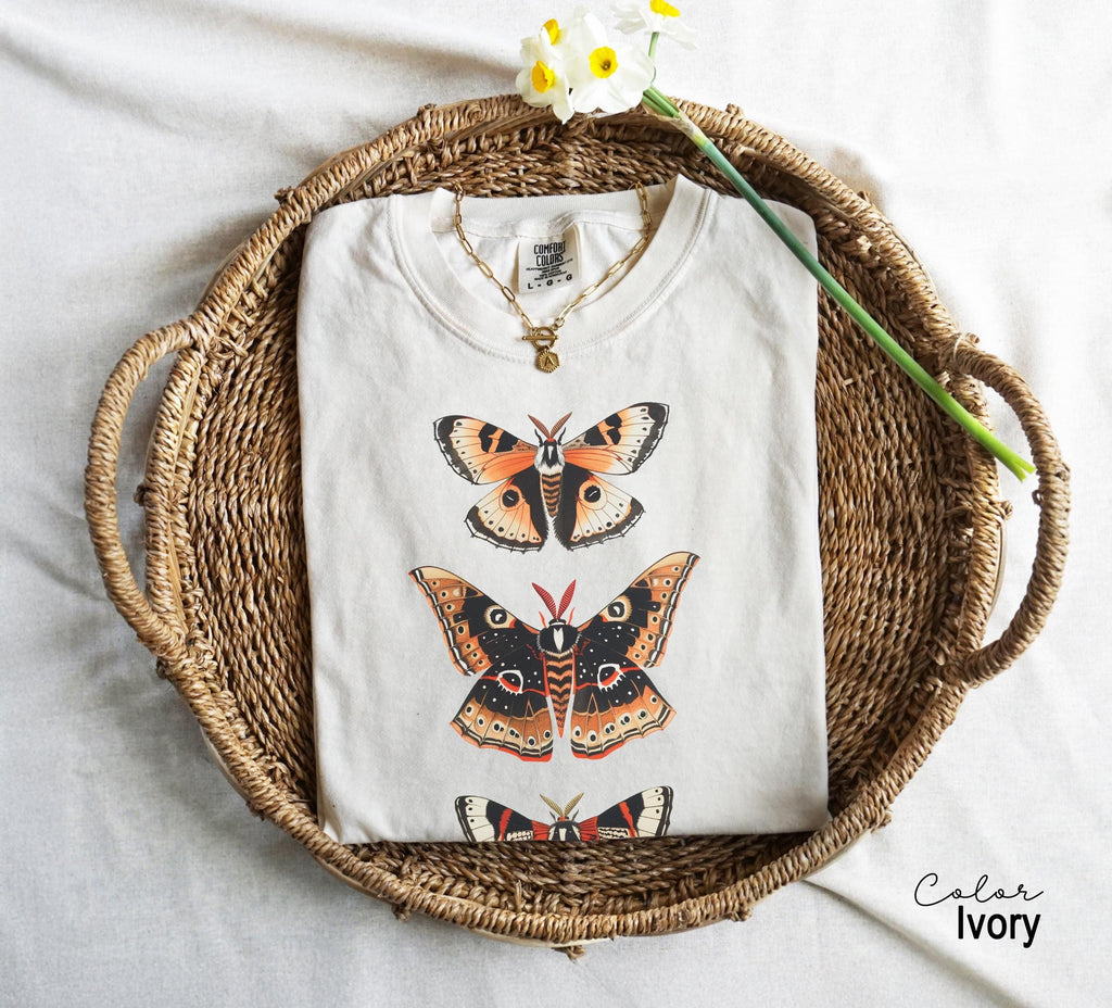 Vintage Butterfly and Moth T-Shirt, Cottagecore Aesthetic Comfort Colors® Shirt, Cottagecore Shirt, Aesthetic Tshirt, Cottage Core Shirt