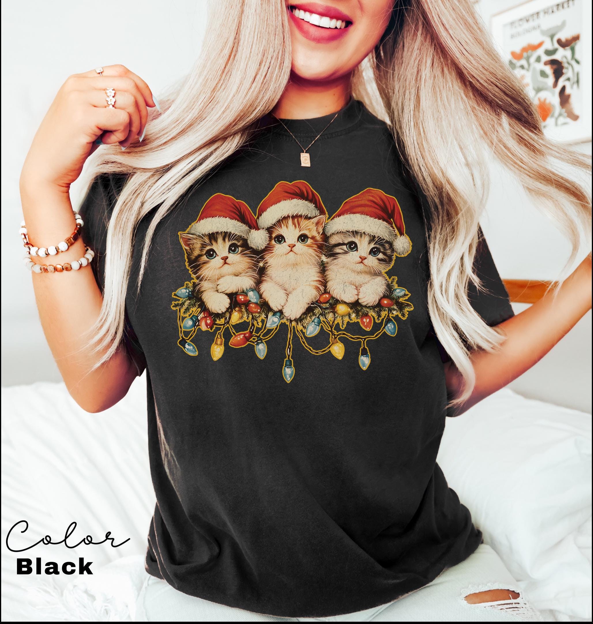 Vintage 90s Cat Christmas Shirt, Cute Cat Shirt, Cat Christmas Shirt, Retro Cat Christmas, Christmas Kitten Shirt, Classic Christmas Shirt
