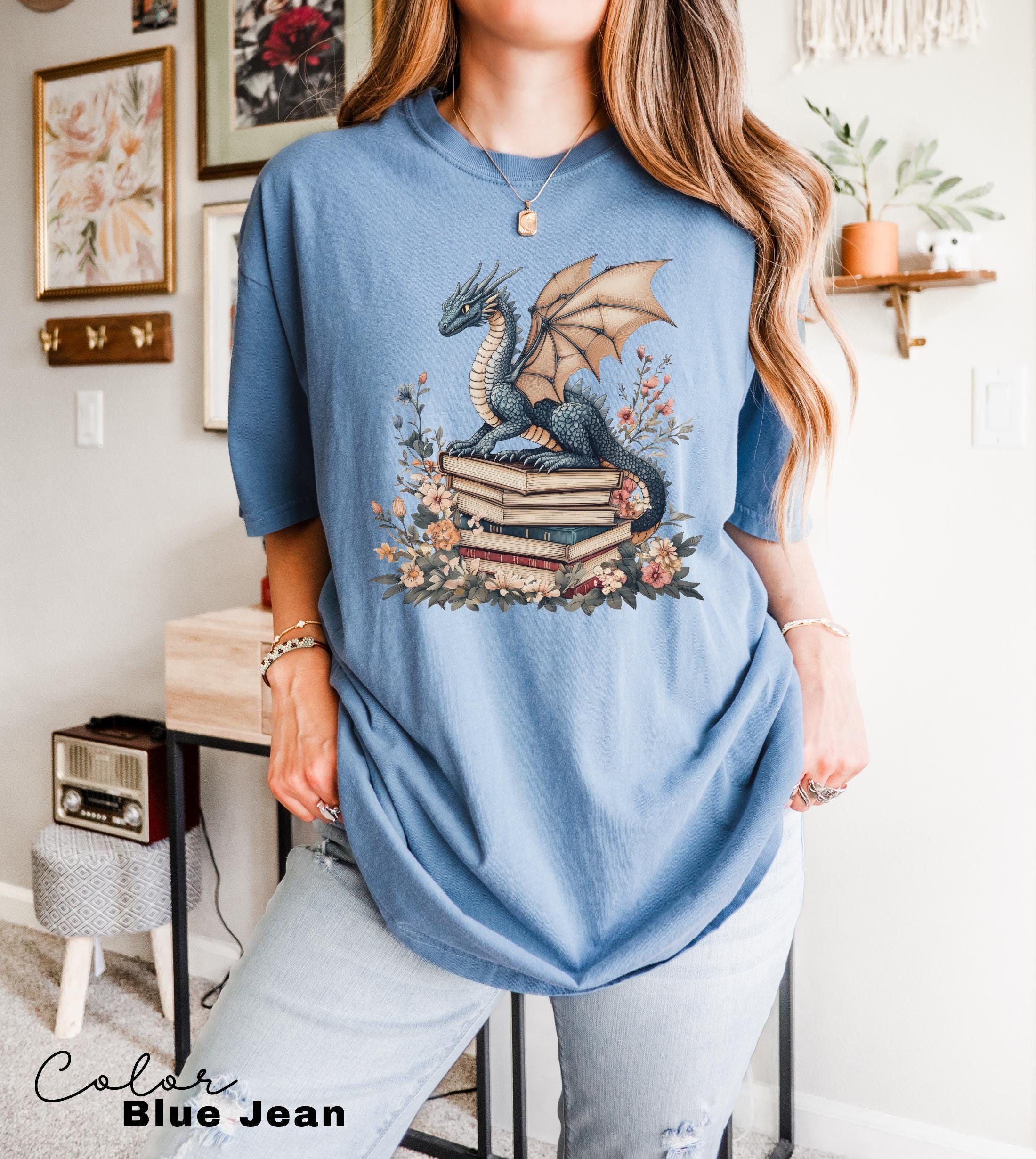 Book Lover Shirt, Fantasy Reader, Bookworm Shirt,Bookish Shirt, Bookworm Shirt, Book Club Gift, Book Crewneck, Dragon Shirt