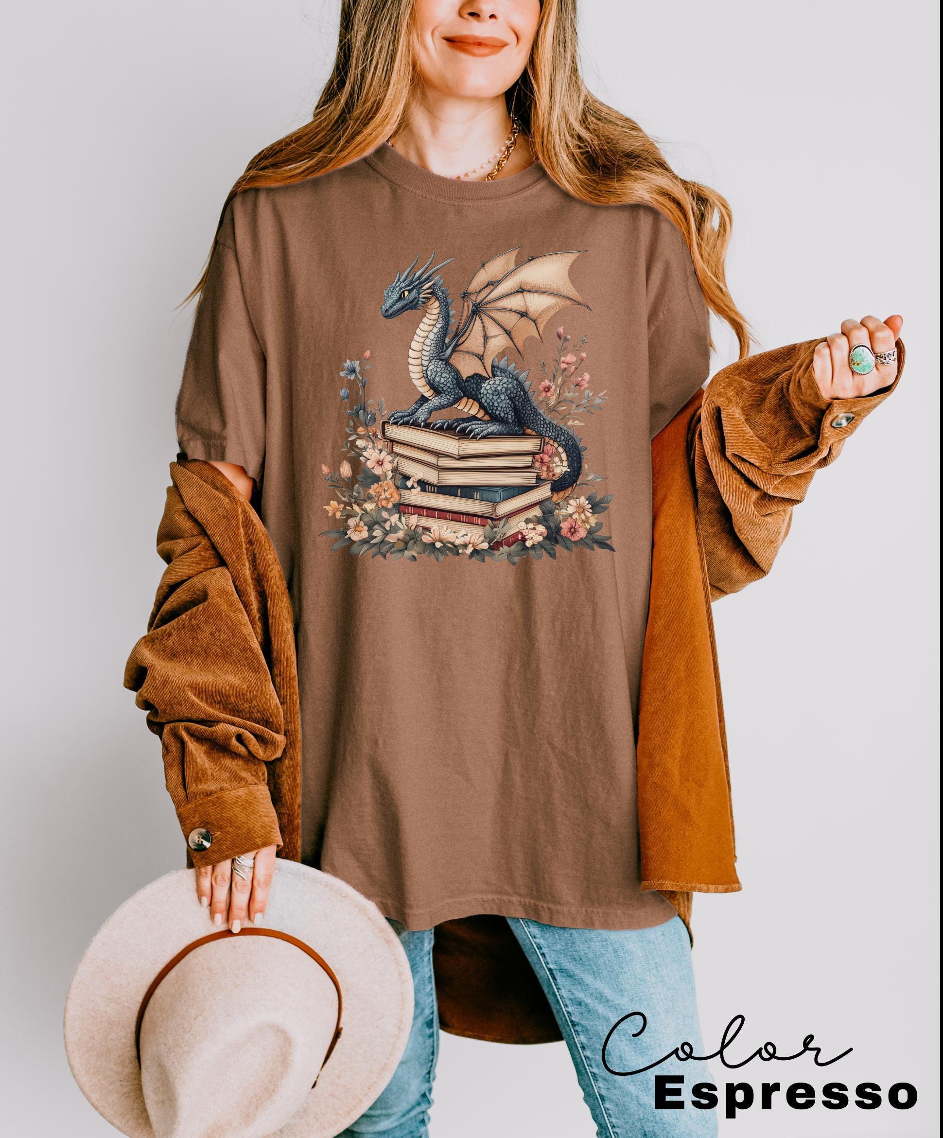 Book Lover Shirt, Fantasy Reader, Bookworm Shirt,Bookish Shirt, Bookworm Shirt, Book Club Gift, Book Crewneck, Dragon Shirt