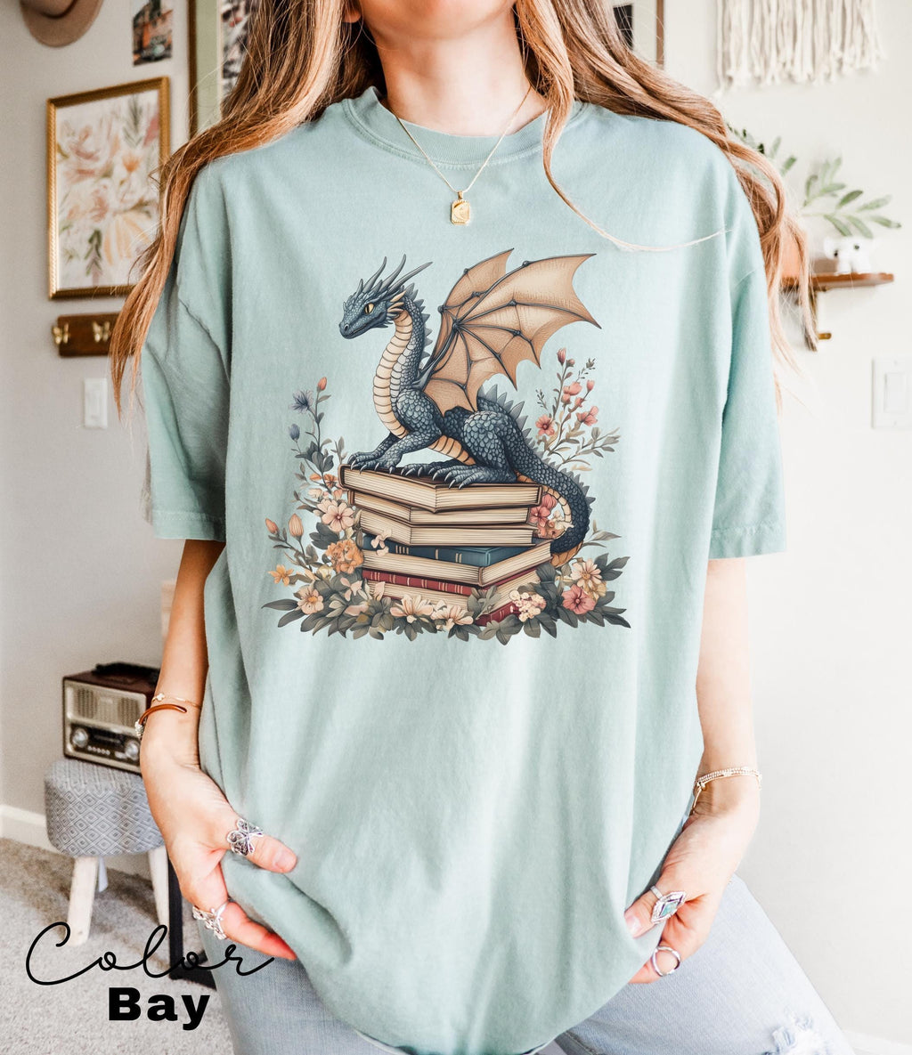 Book Lover Shirt, Fantasy Reader, Bookworm Shirt,Bookish Shirt, Bookworm Shirt, Book Club Gift, Book Crewneck, Dragon Shirt