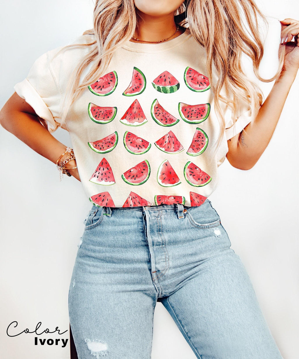Watermelon Shirt, Summer Fruit Shirt, Cottagecore Tshirt, Garden Shirt, Summer Vacation Shirt, Beach Shirt, Tropical Summer Shirt,