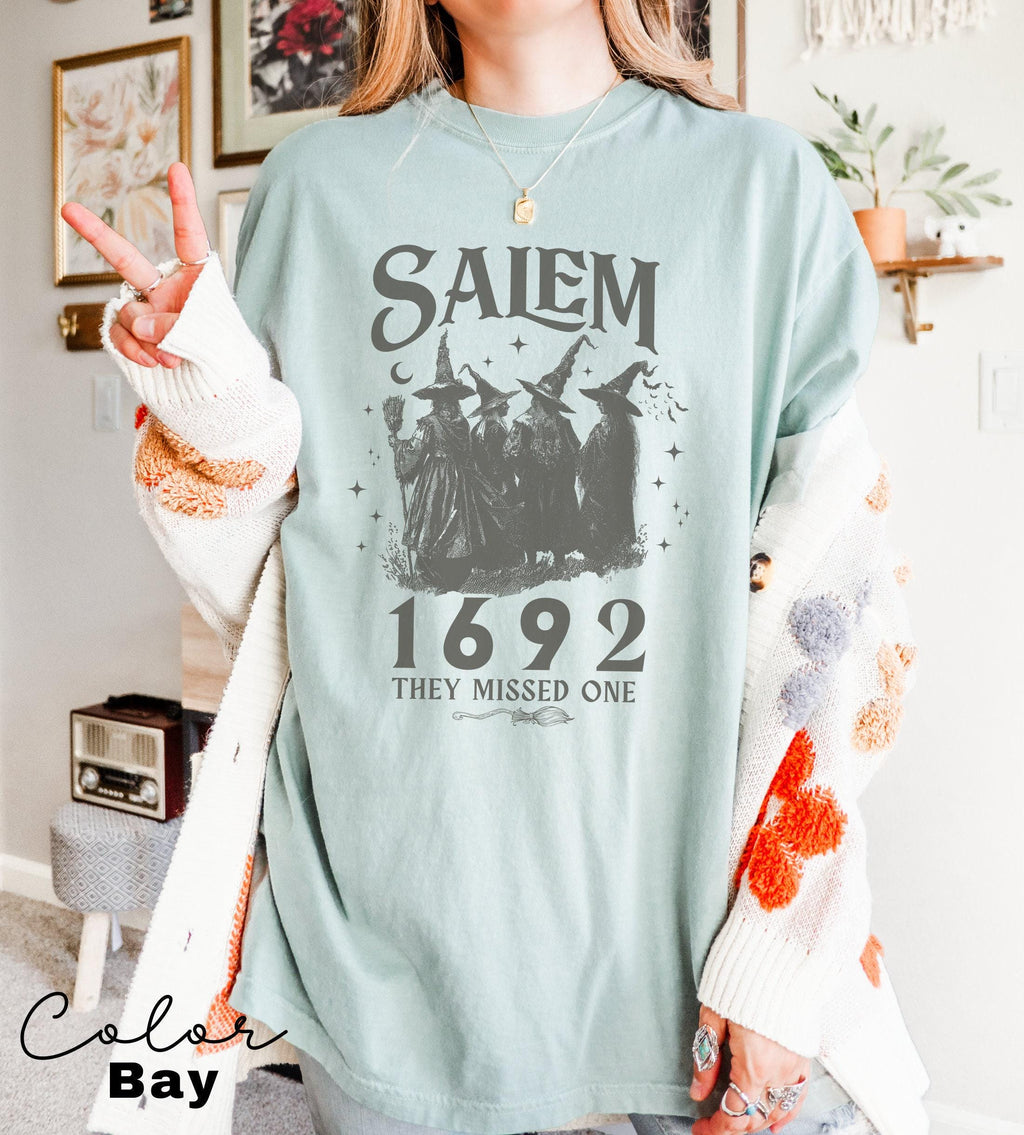 Salem Witch Shirt 1692 They Missed One Halloween Gift TShirt Massachusetts Witch Trials Tee Shirt Spooky Season Gift for Her