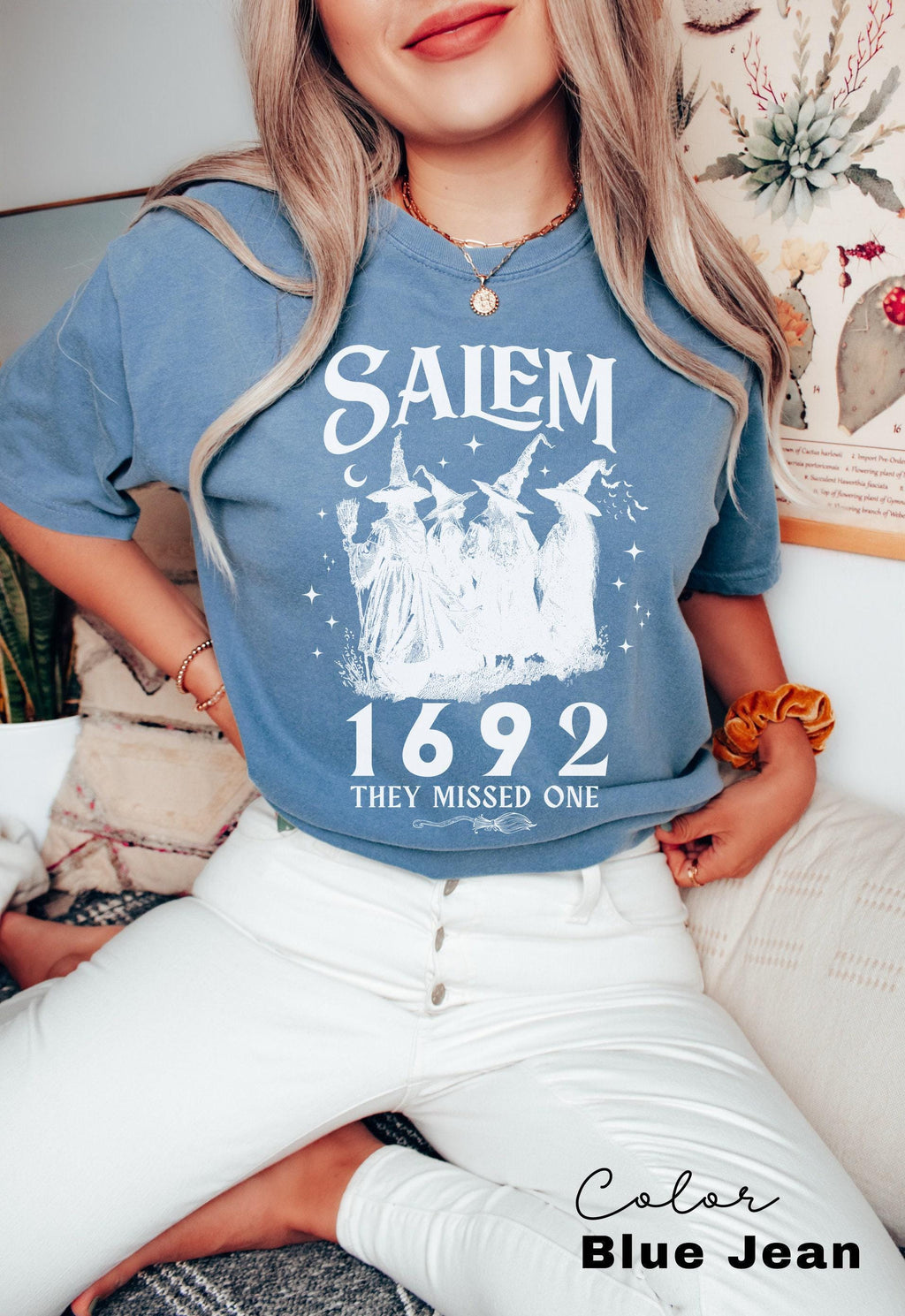 Salem Witch Shirt 1692 They Missed One Halloween Gift TShirt Massachusetts Witch Trials Tee Shirt Spooky Season Gift for Her