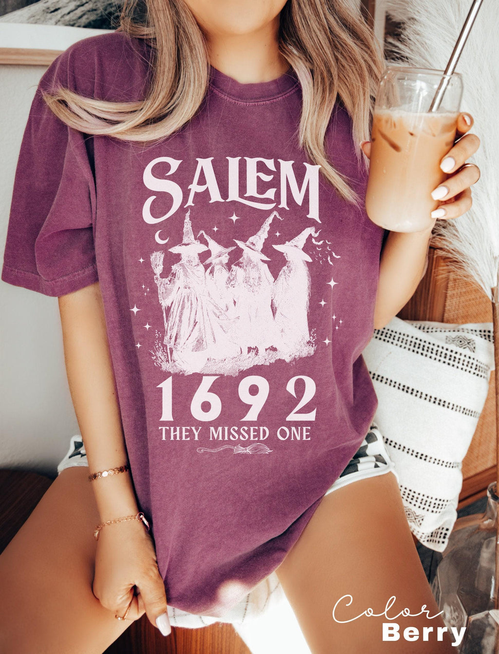 Salem Witch Shirt 1692 They Missed One Halloween Gift TShirt Massachusetts Witch Trials Tee Shirt Spooky Season Gift for Her