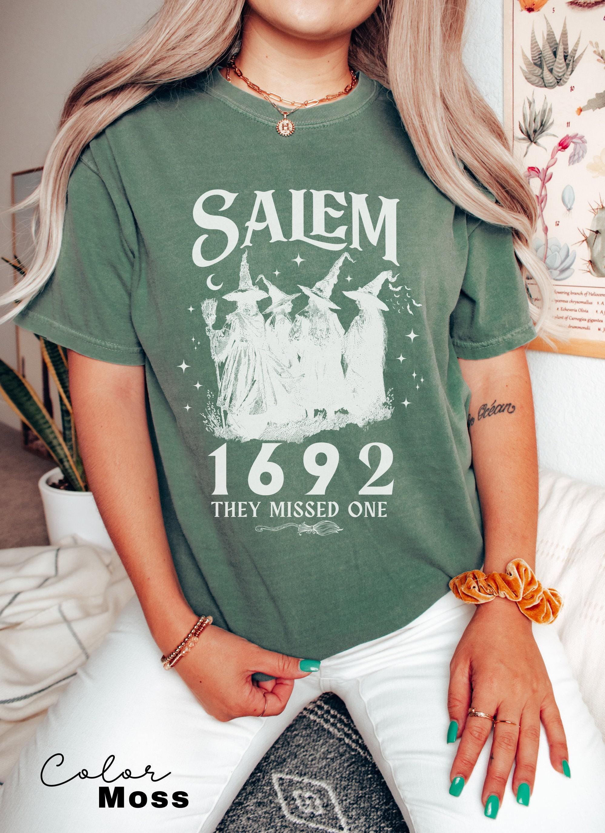 Salem Witch Shirt 1692 They Missed One Halloween Gift TShirt Massachusetts Witch Trials Tee Shirt Spooky Season Gift for Her
