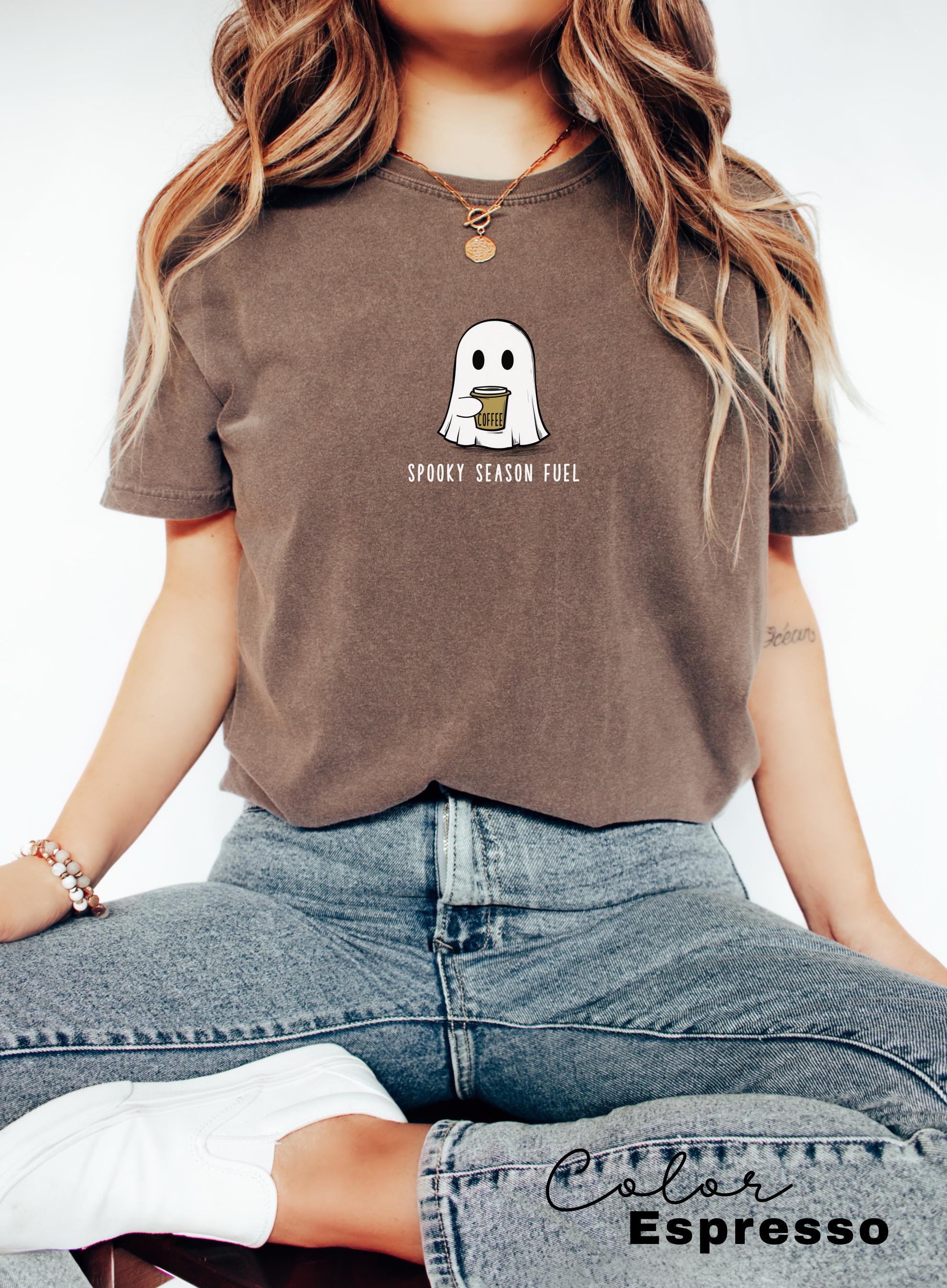 Coffee Ghost Shirt, Halloween Coffee Shirt, Barista Gift, Spooky Season, Fall Coffee Lover Shirt, Halloween Party Shirt, Spooky Season Fuel