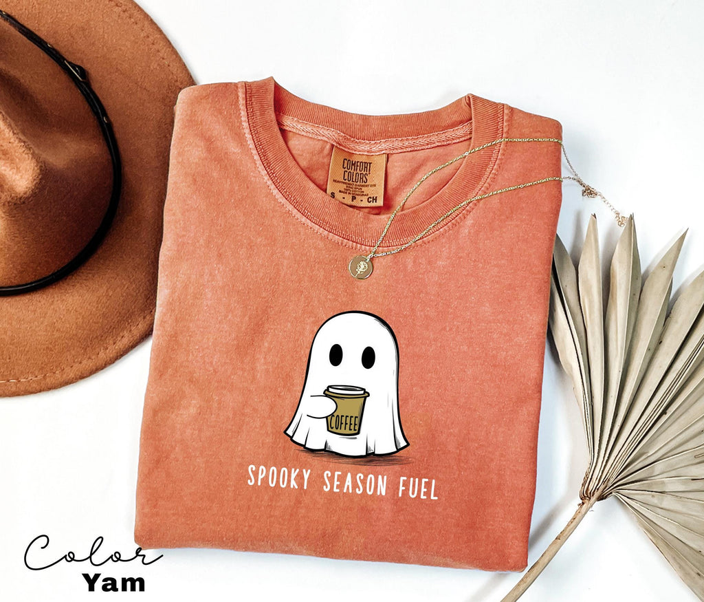 Coffee Ghost Shirt, Halloween Coffee Shirt, Barista Gift, Spooky Season, Fall Coffee Lover Shirt, Halloween Party Shirt, Spooky Season Fuel