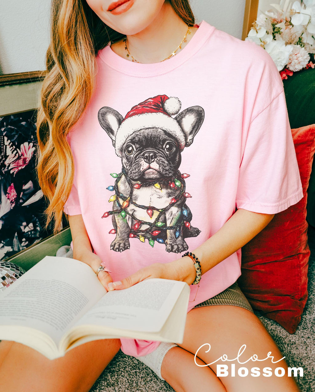 Comfort Colors® French BullDog Christmas shirt, French Bulldog gift, French Bulldog Christmas, Frenchie dog shirt, French Bulldog owner