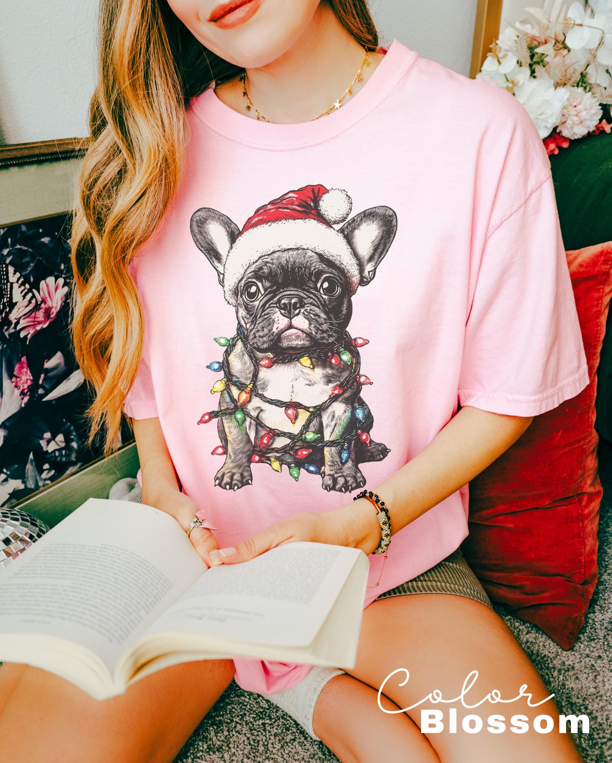 Comfort Colors® French BullDog Christmas shirt, French Bulldog gift, French Bulldog Christmas, Frenchie dog shirt, French Bulldog owner