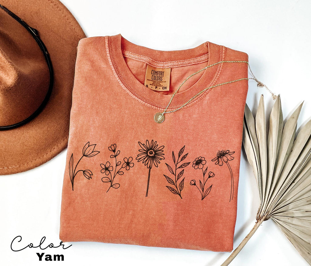 Comfort Colors® Wildflower Shirt, Floral Cottagecore Shirt, Botanical Shirt, Flower Shirt, Nature Shirt, Wildflower Tshirt,Wild Flower Shirt