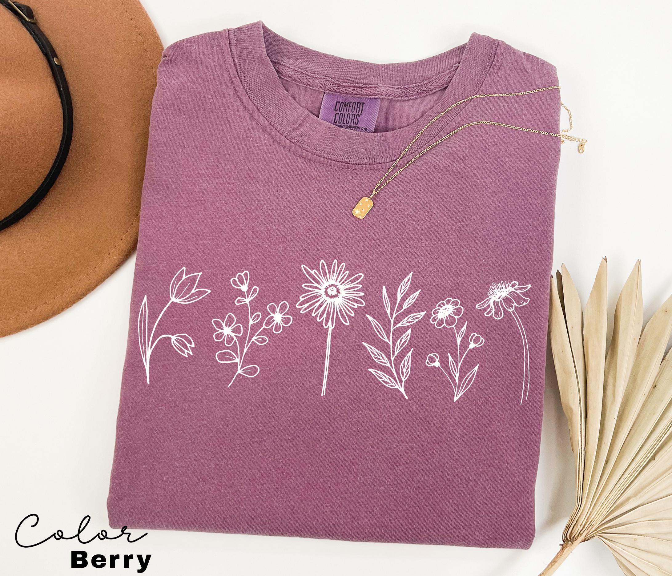 Comfort Colors® Wildflower Shirt, Floral Cottagecore Shirt, Botanical Shirt, Flower Shirt, Nature Shirt, Wildflower Tshirt,Wild Flower Shirt